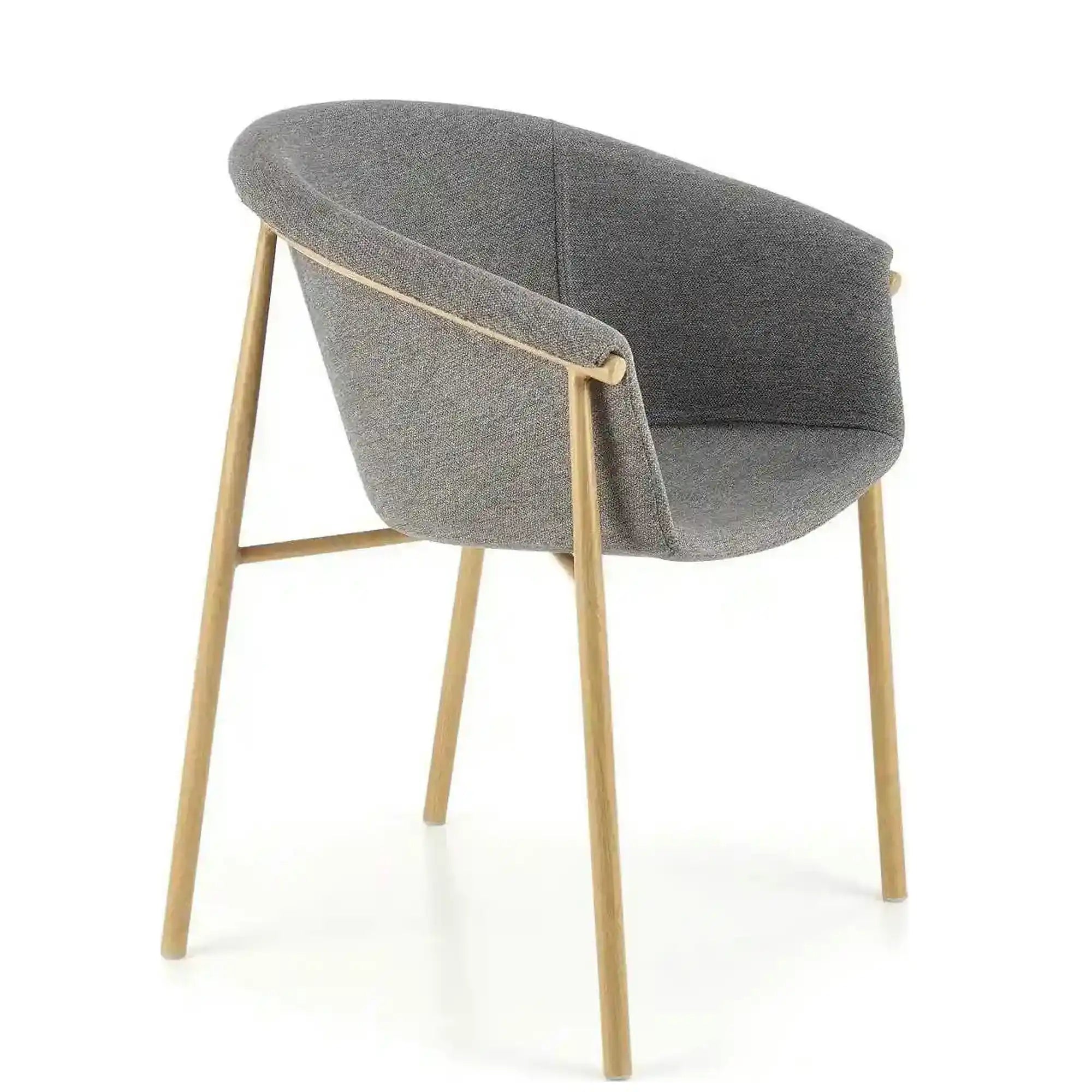 Scaun K489, gri/stejar, stofa clasica/metal, 59x56x80 cm