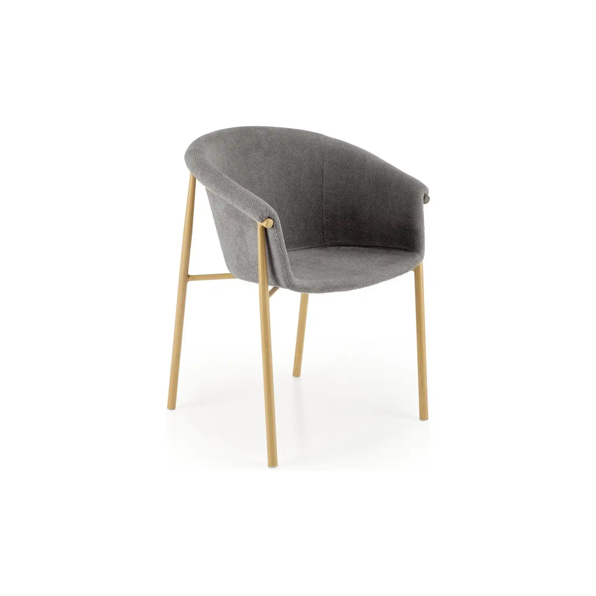 Scaun K489, gri/stejar, stofa clasica/metal, 59x56x80 cm