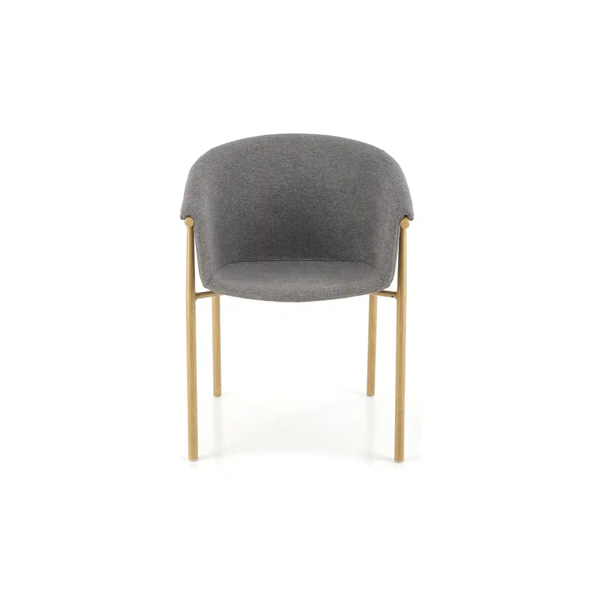 Scaun K489, gri/stejar, stofa clasica/metal, 59x56x80 cm