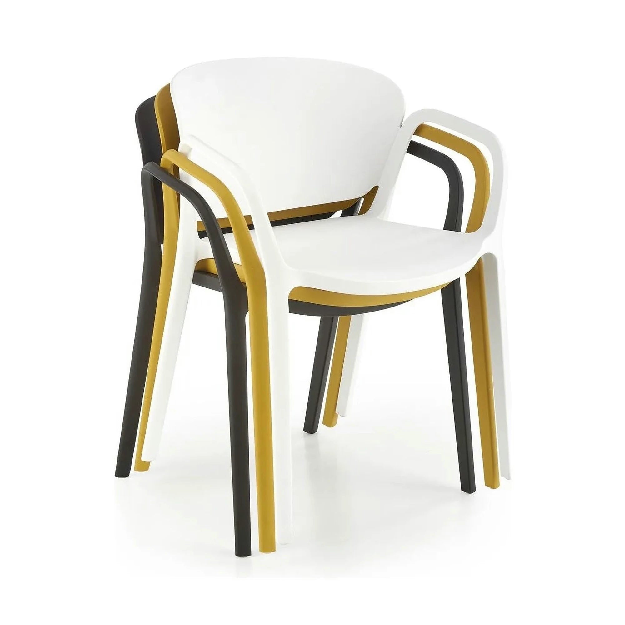 Scaun K491, galben, polipropilena, 60x56x76 cm