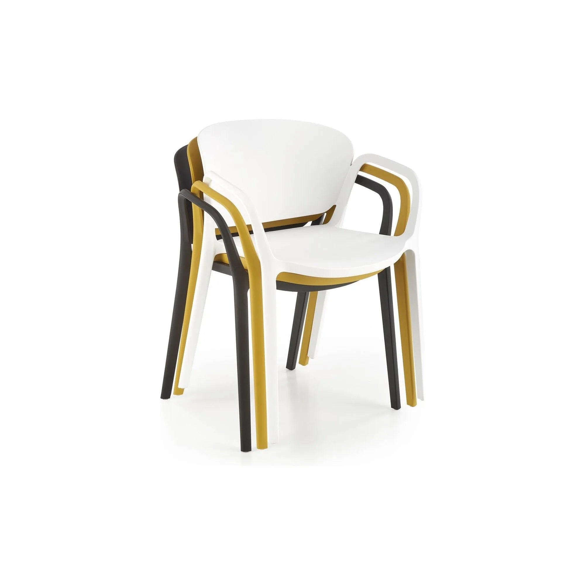 Scaun K491, galben, polipropilena, 60x56x76 cm