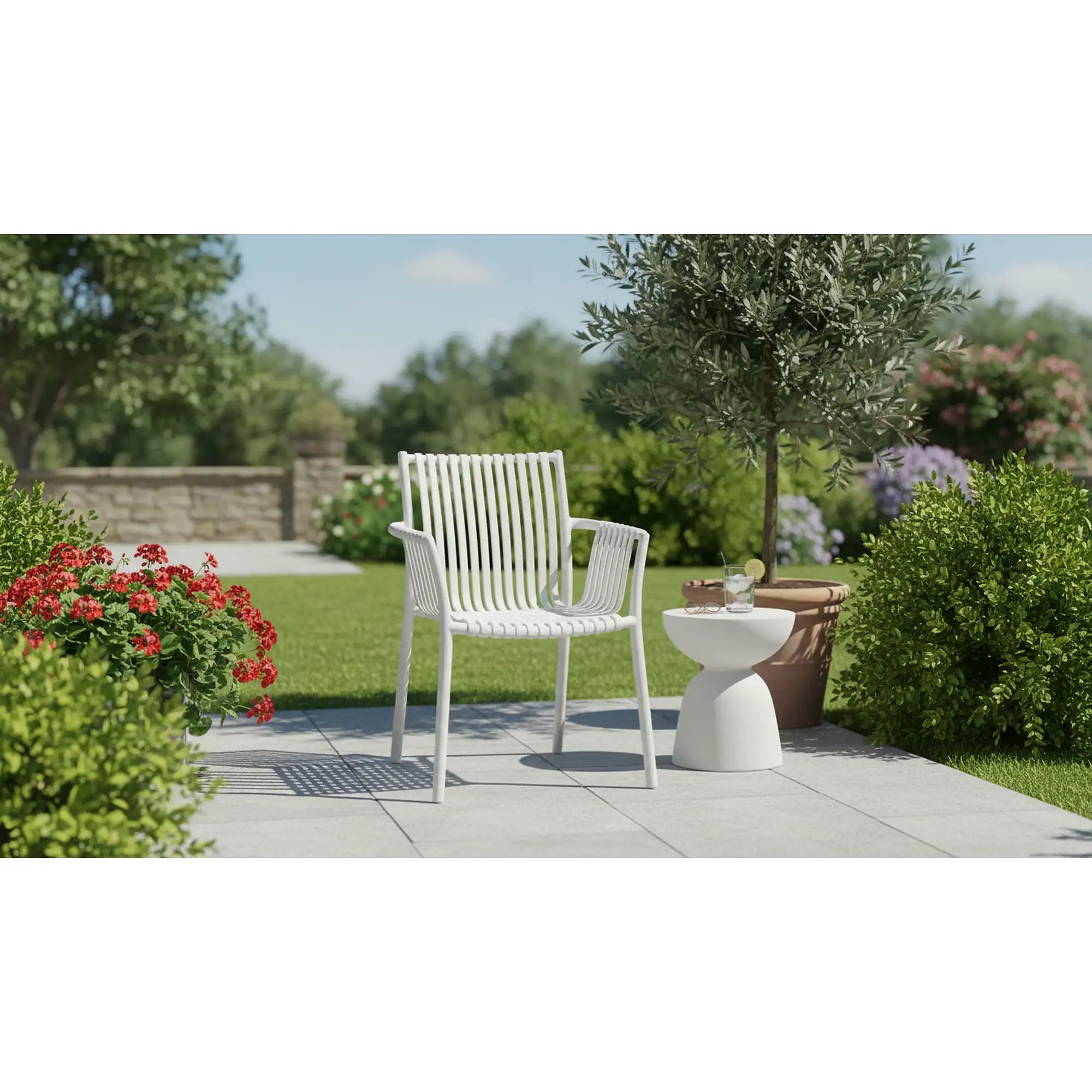Scaun K492, alb, polipropilena, 60X56X84 cm