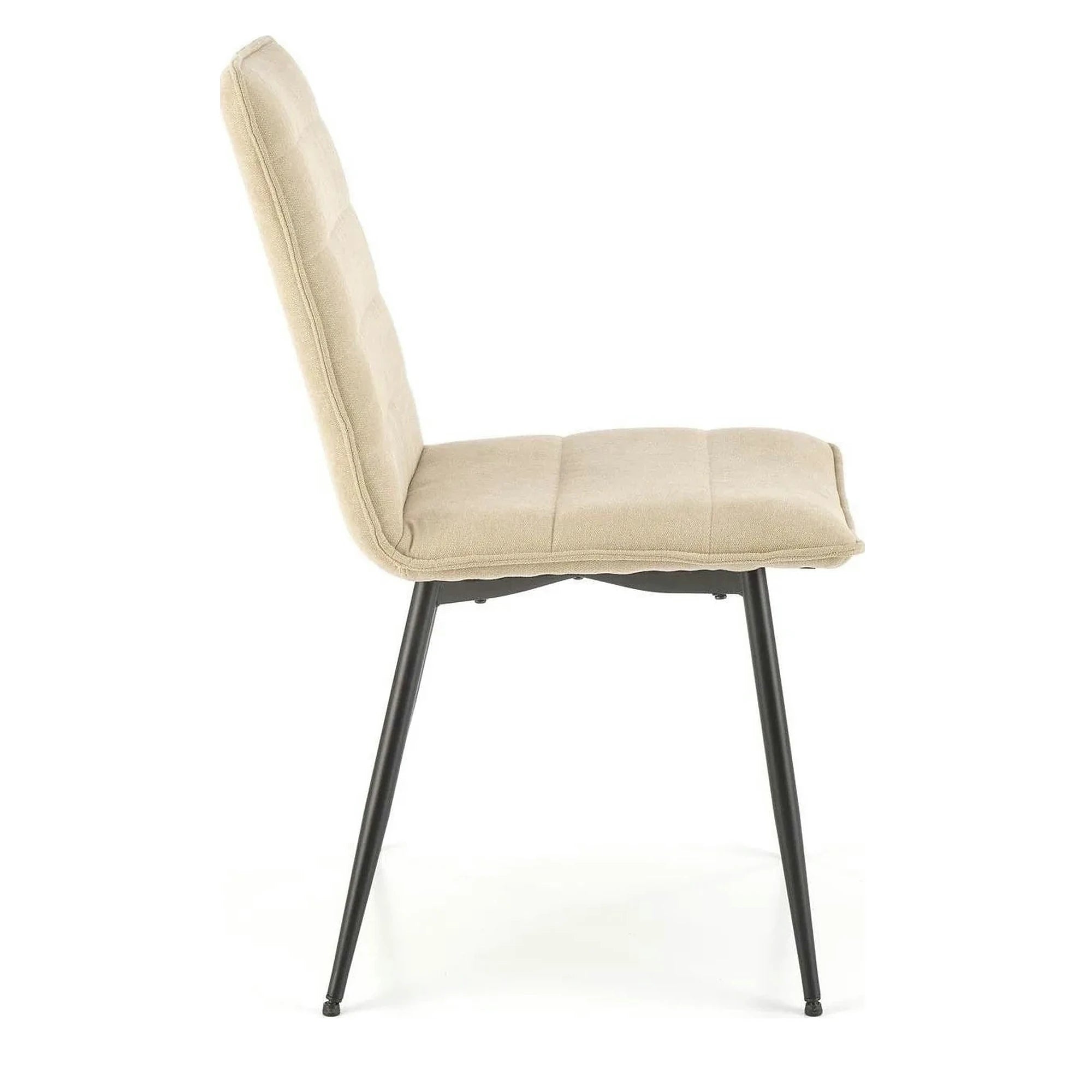 Scaun K493, bej/negru, stofa clasica/metal, 47x60x92 cm