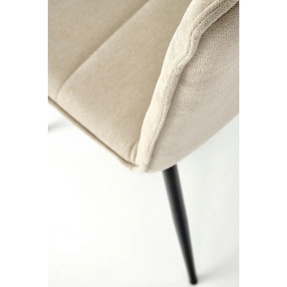 Scaun K493, bej/negru, stofa clasica/metal, 47x60x92 cm
