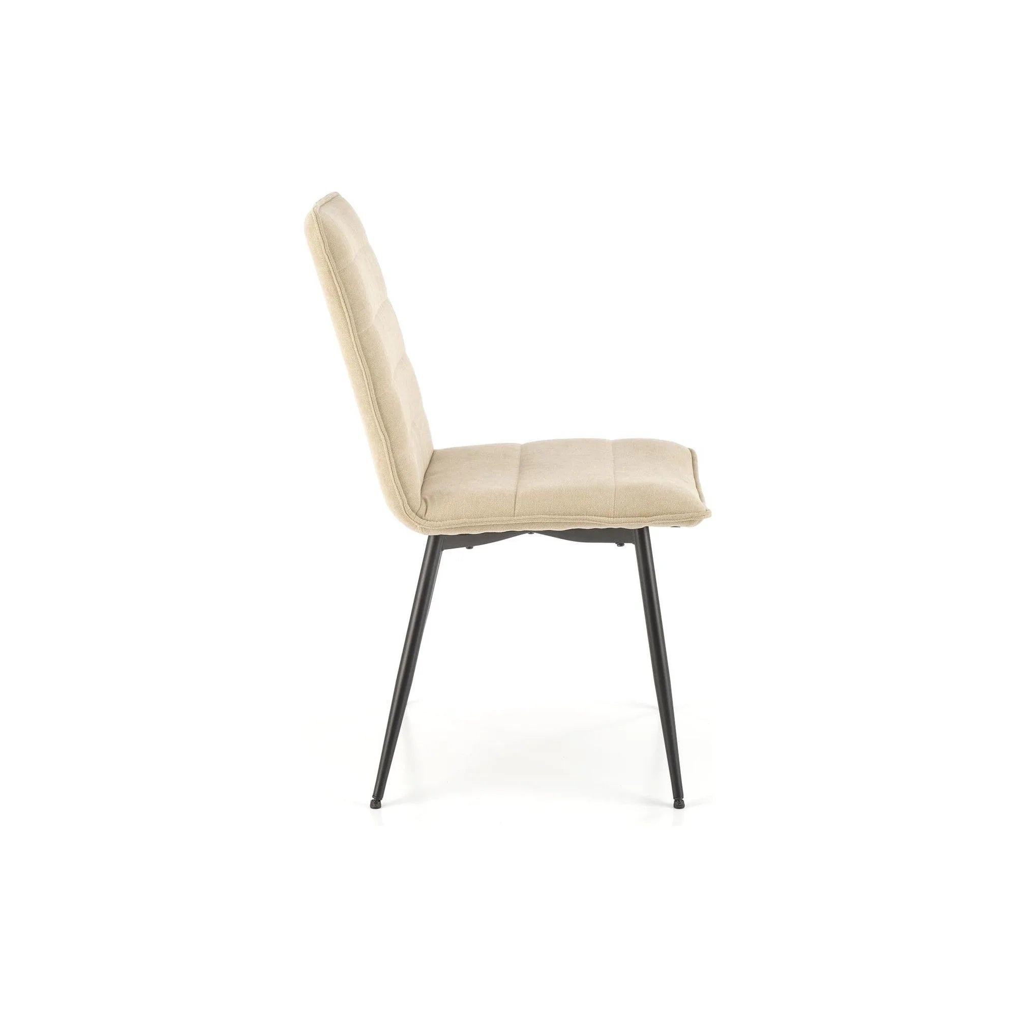 Scaun K493, bej/negru, stofa clasica/metal, 47x60x92 cm