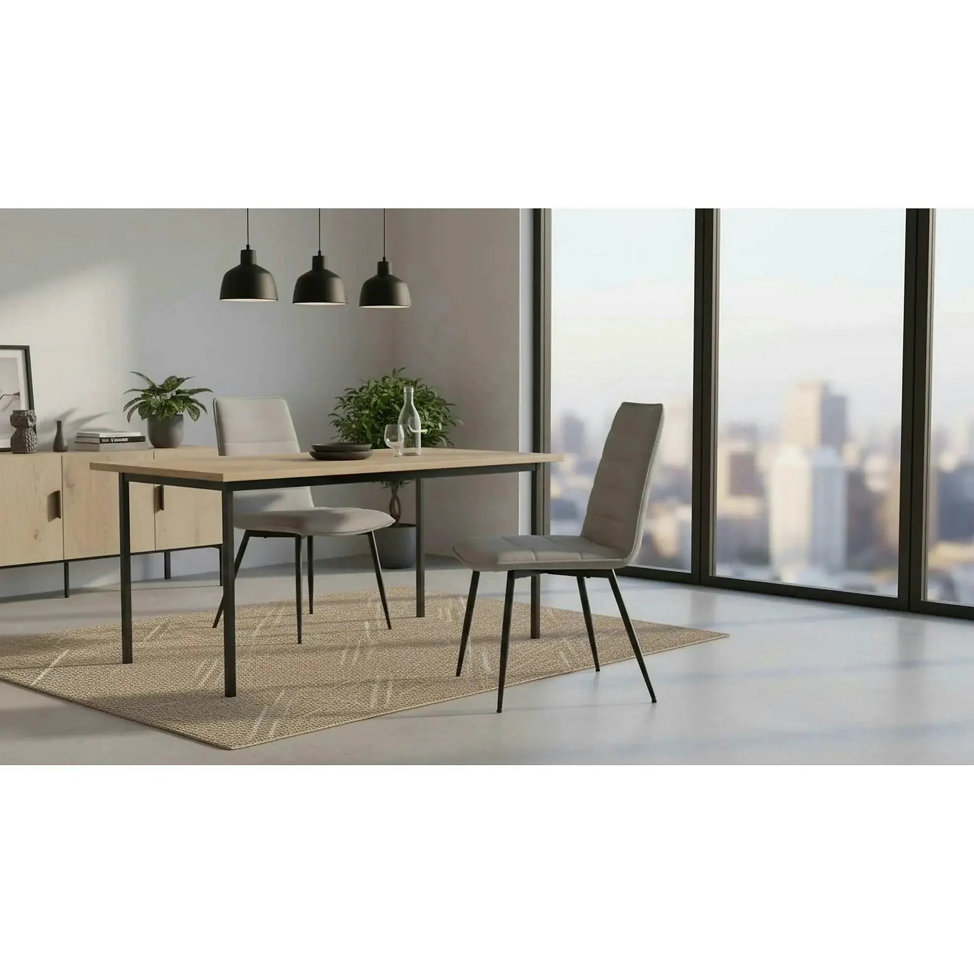 Scaun K493, gri/negru, stofa clasica/metal, 47x60x92 cm