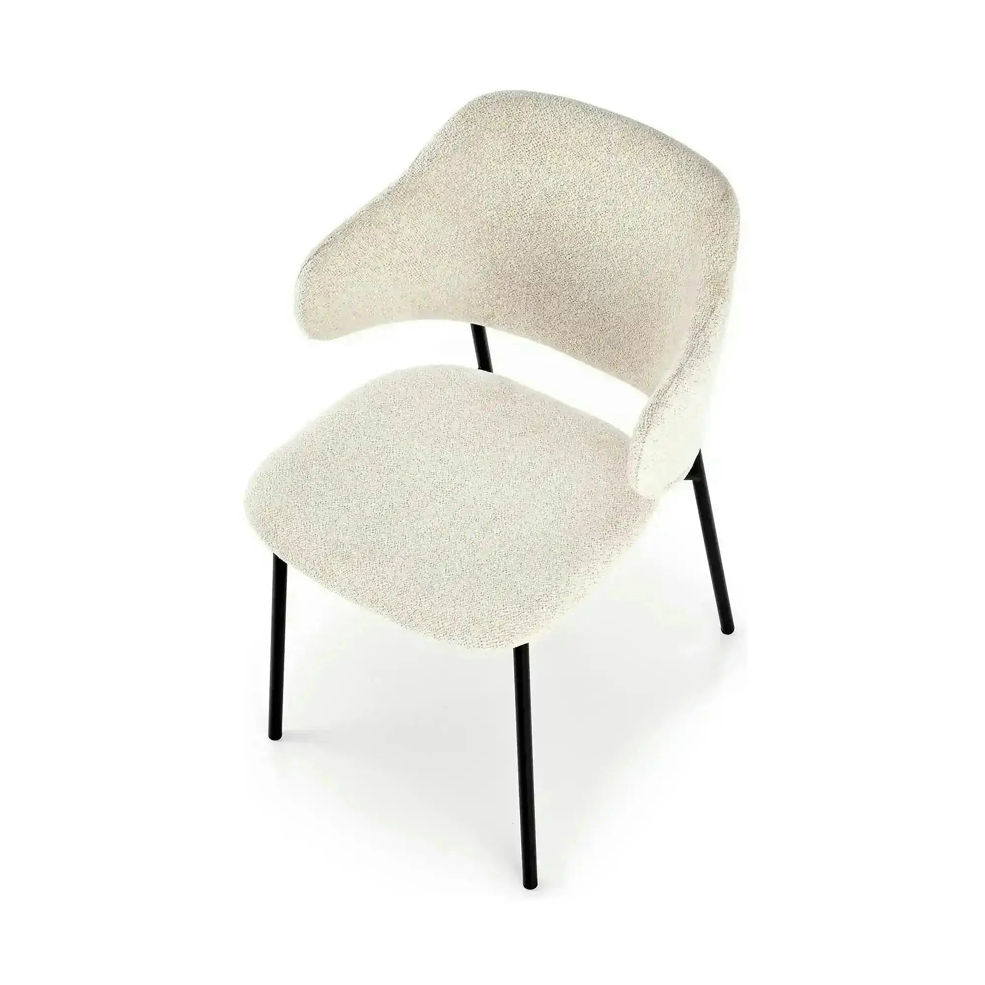 Scaun K497, crem, stofa clasica/metal, 52x62x82 cm