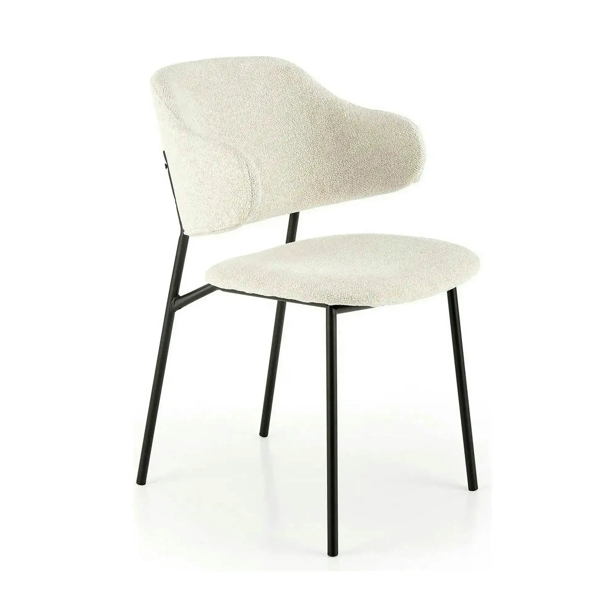 Scaun K497, crem, stofa clasica/metal, 52x62x82 cm