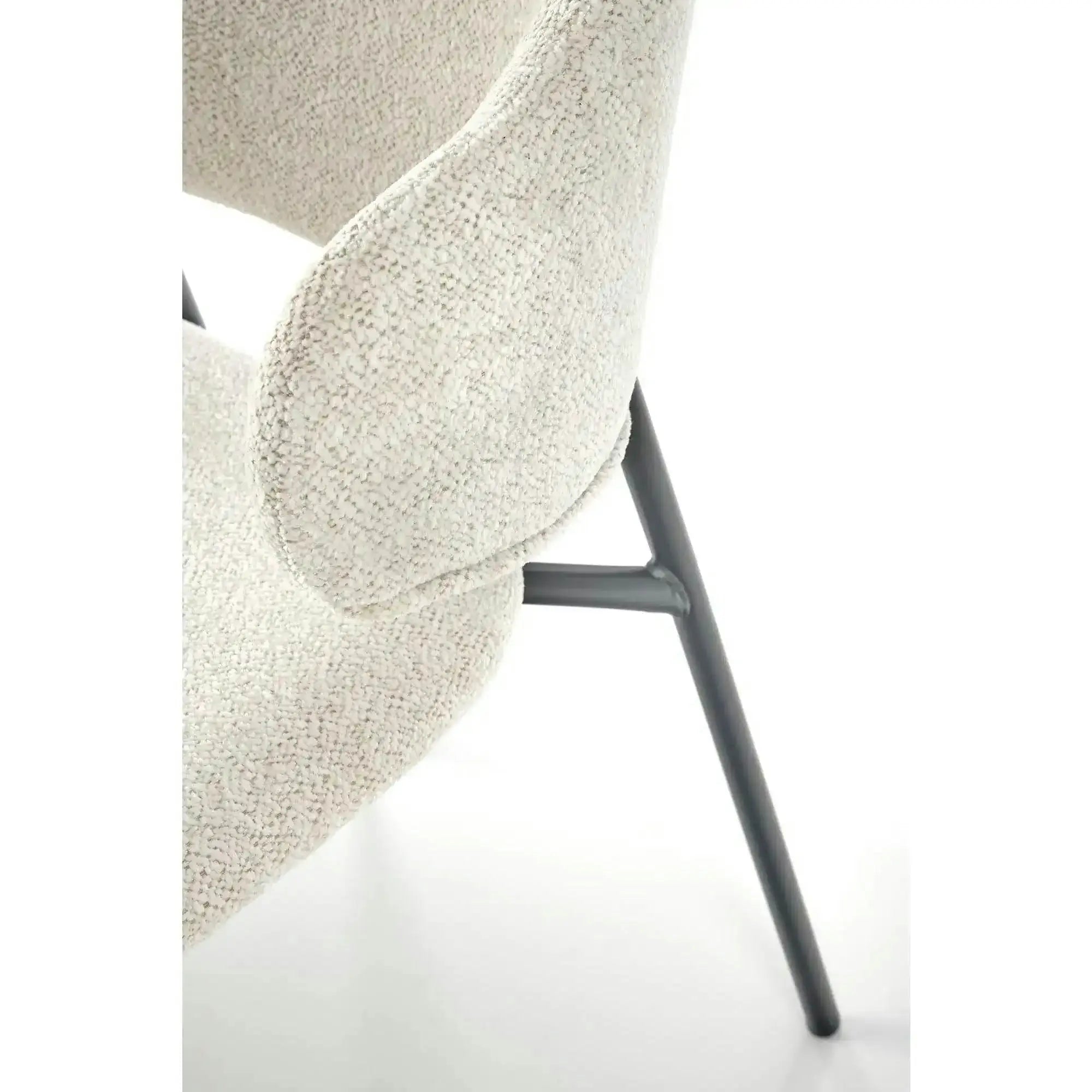 Scaun K497, crem, stofa clasica/metal, 52x62x82 cm