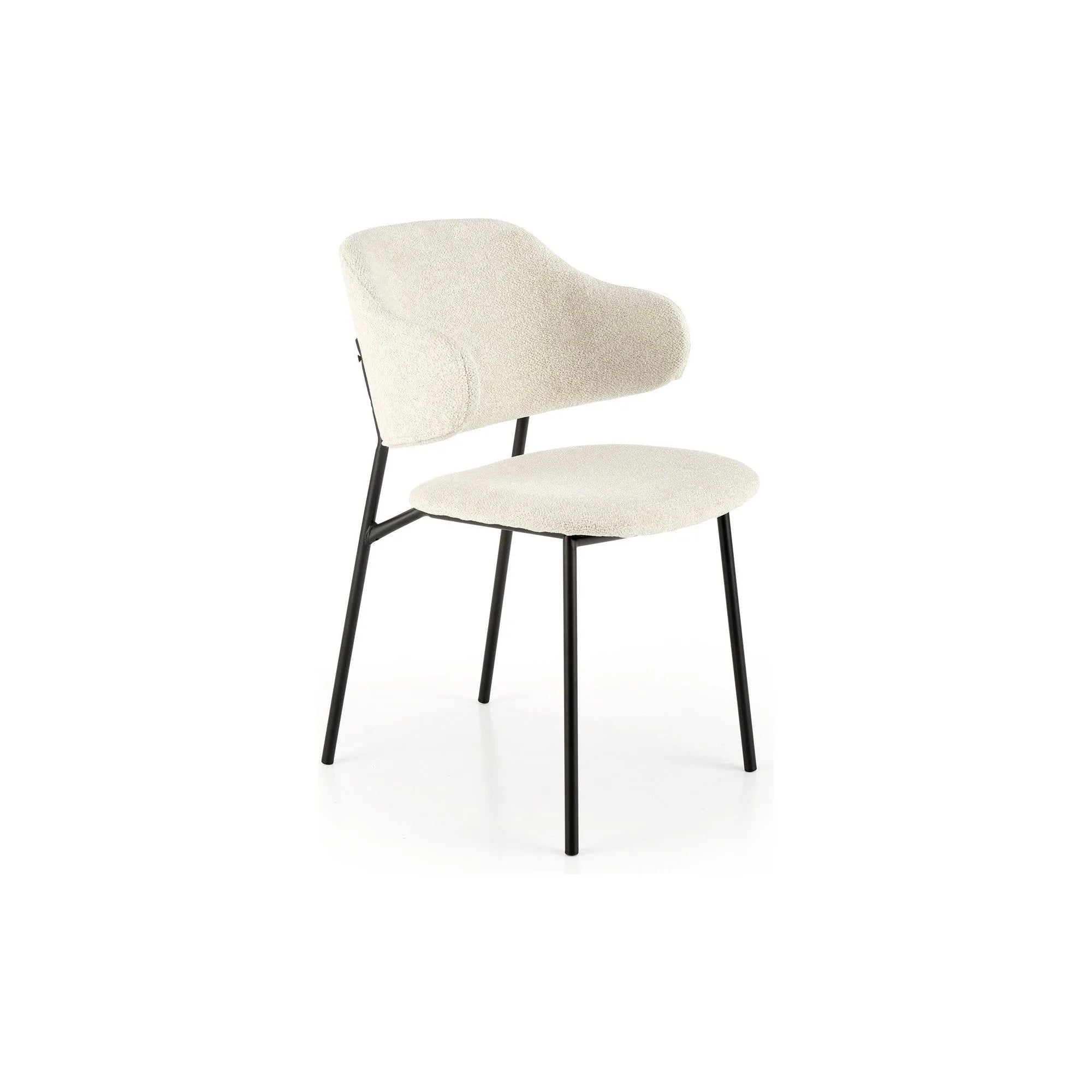 Scaun K497, crem, stofa clasica/metal, 52x62x82 cm