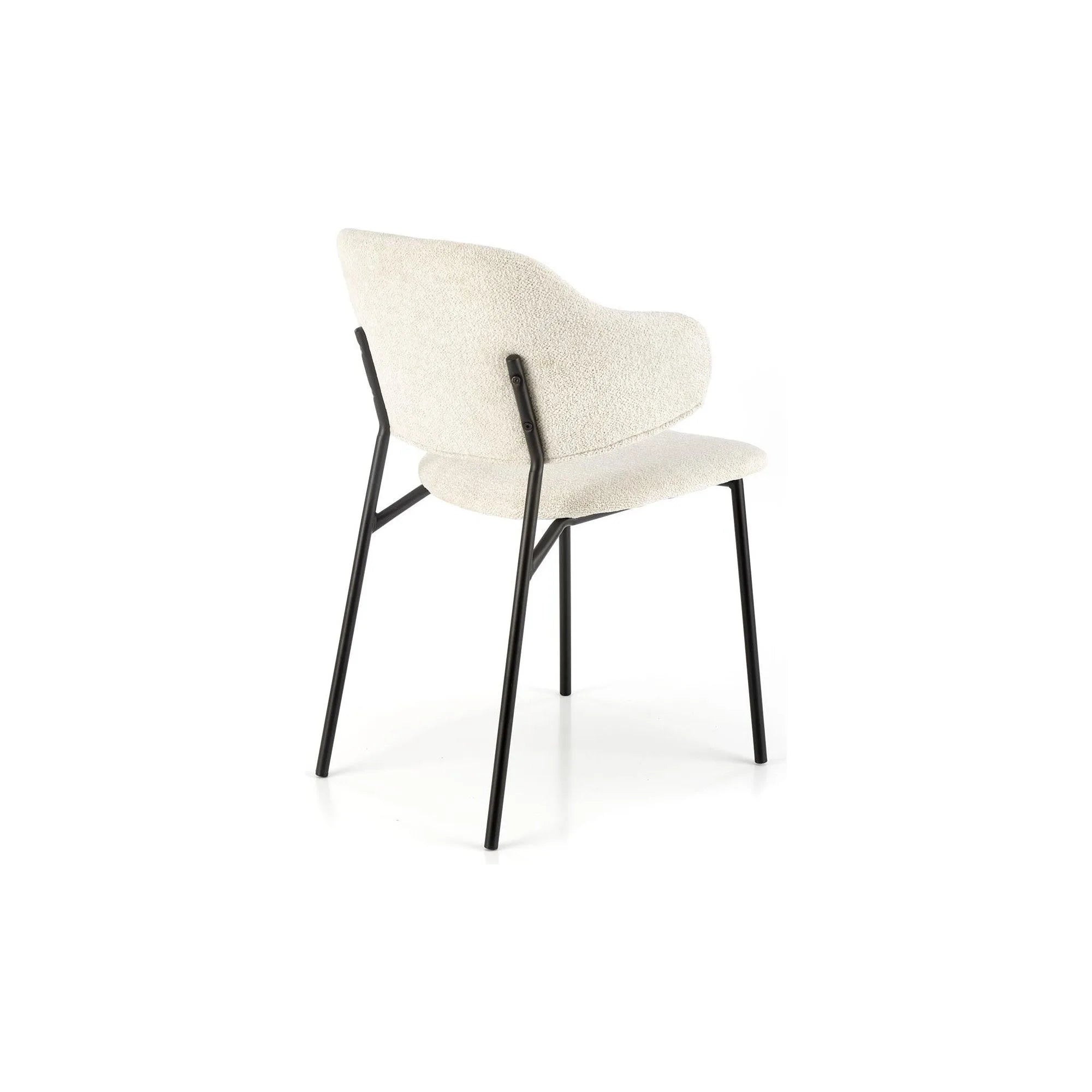 Scaun K497, crem, stofa clasica/metal, 52x62x82 cm