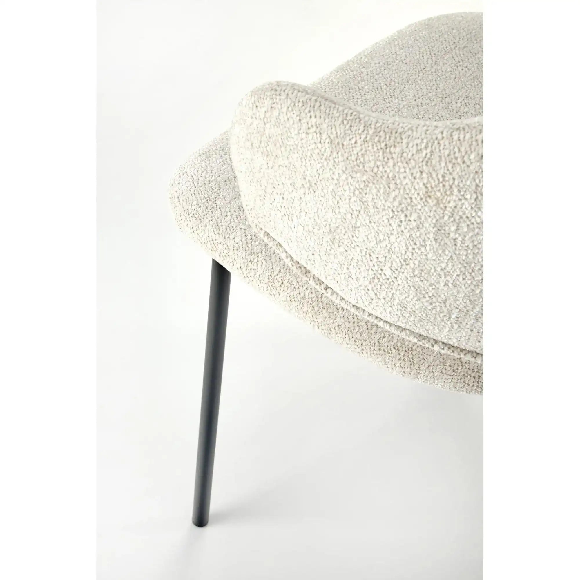 Scaun K497, crem, stofa clasica/metal, 52x62x82 cm