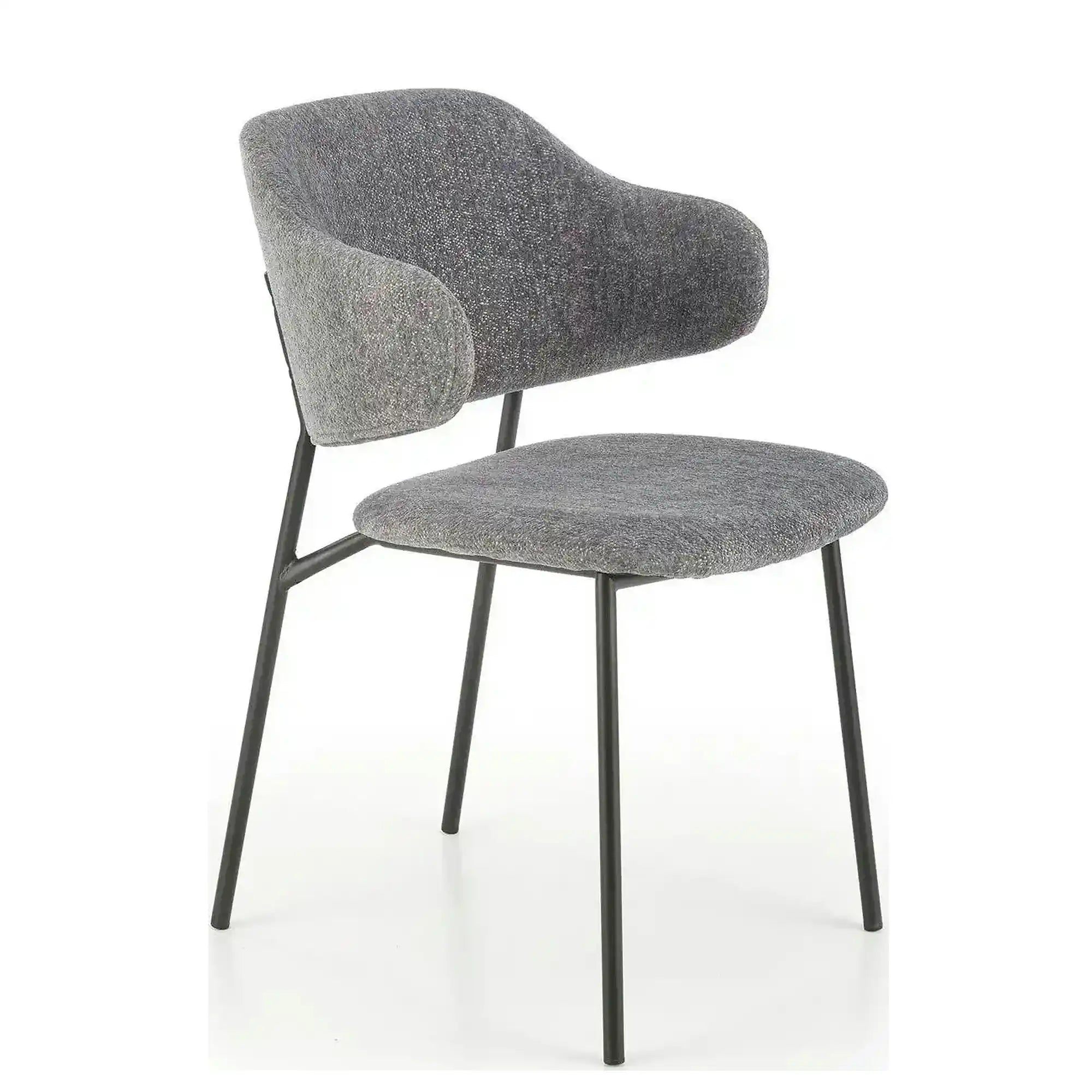 Scaun K497, gri deschis, stofa clasica/metal, 52x62x82 cm