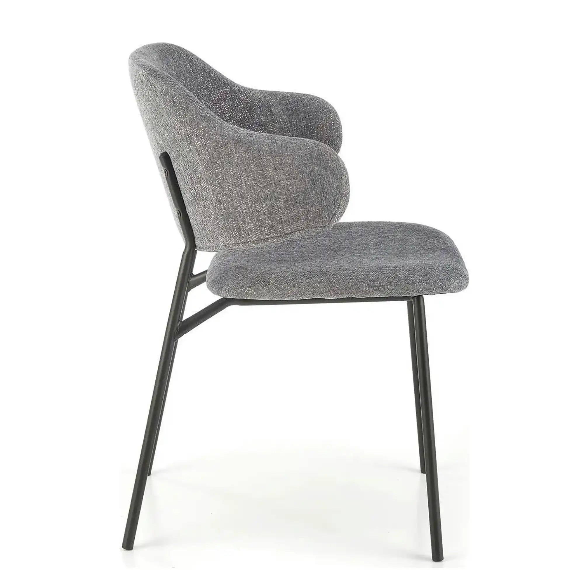 Scaun K497, gri deschis, stofa clasica/metal, 52x62x82 cm