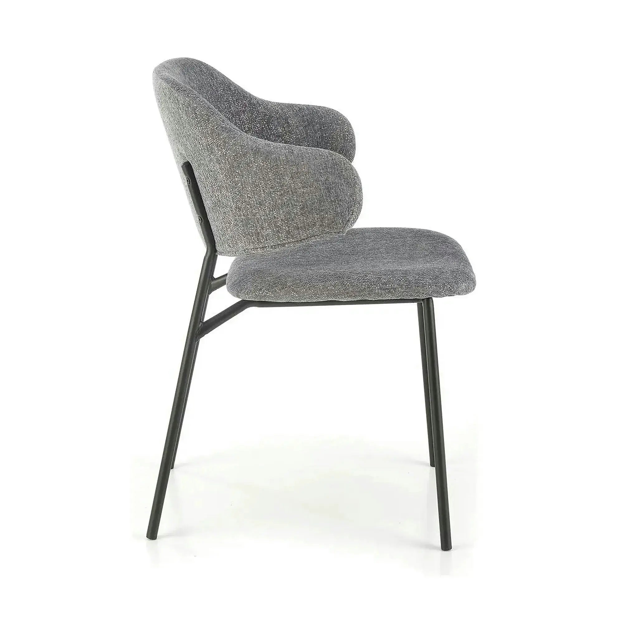Scaun K497, gri deschis, stofa clasica/metal, 52x62x82 cm