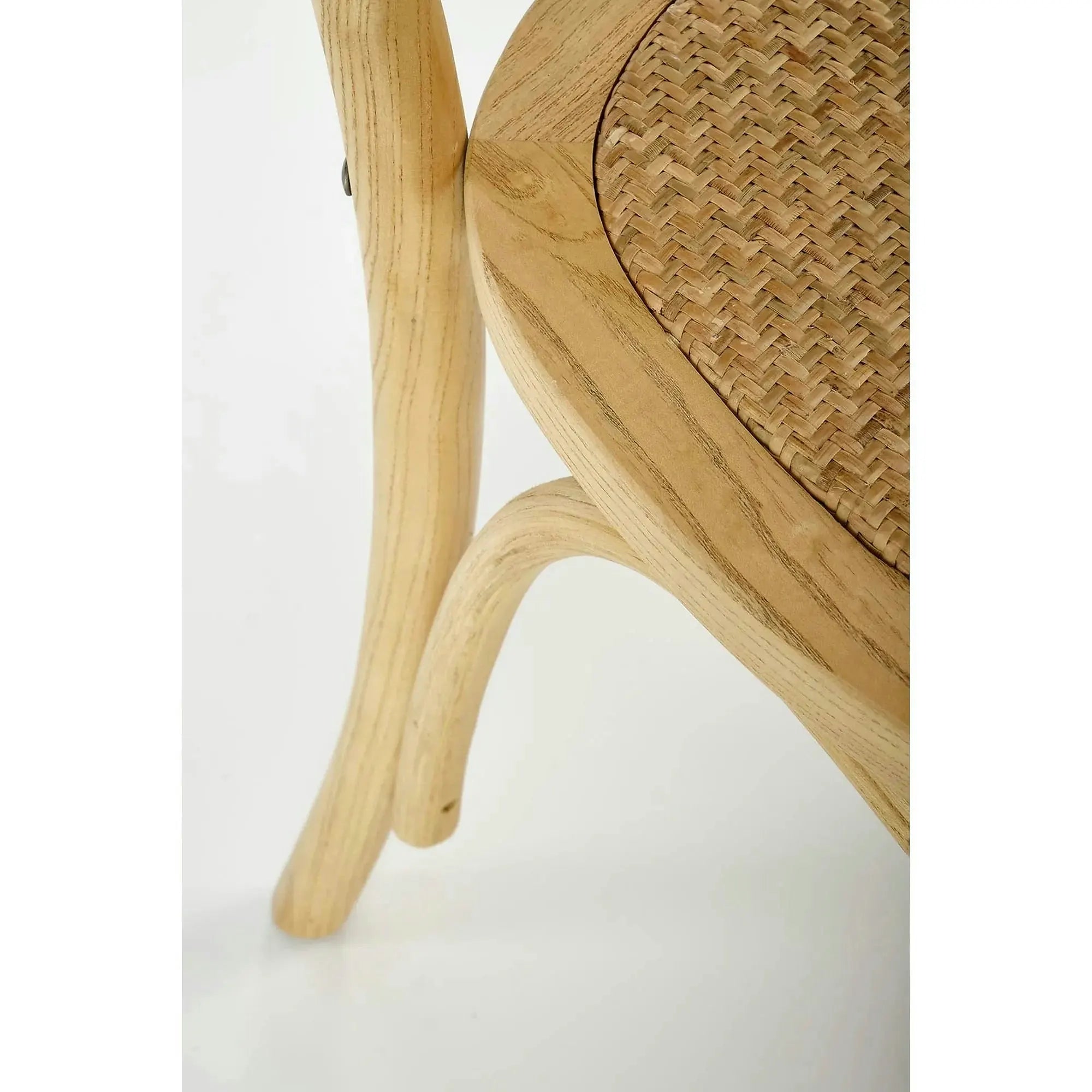 Scaun K502, stejar, ratan natural/lemn, 45x50x89 cm