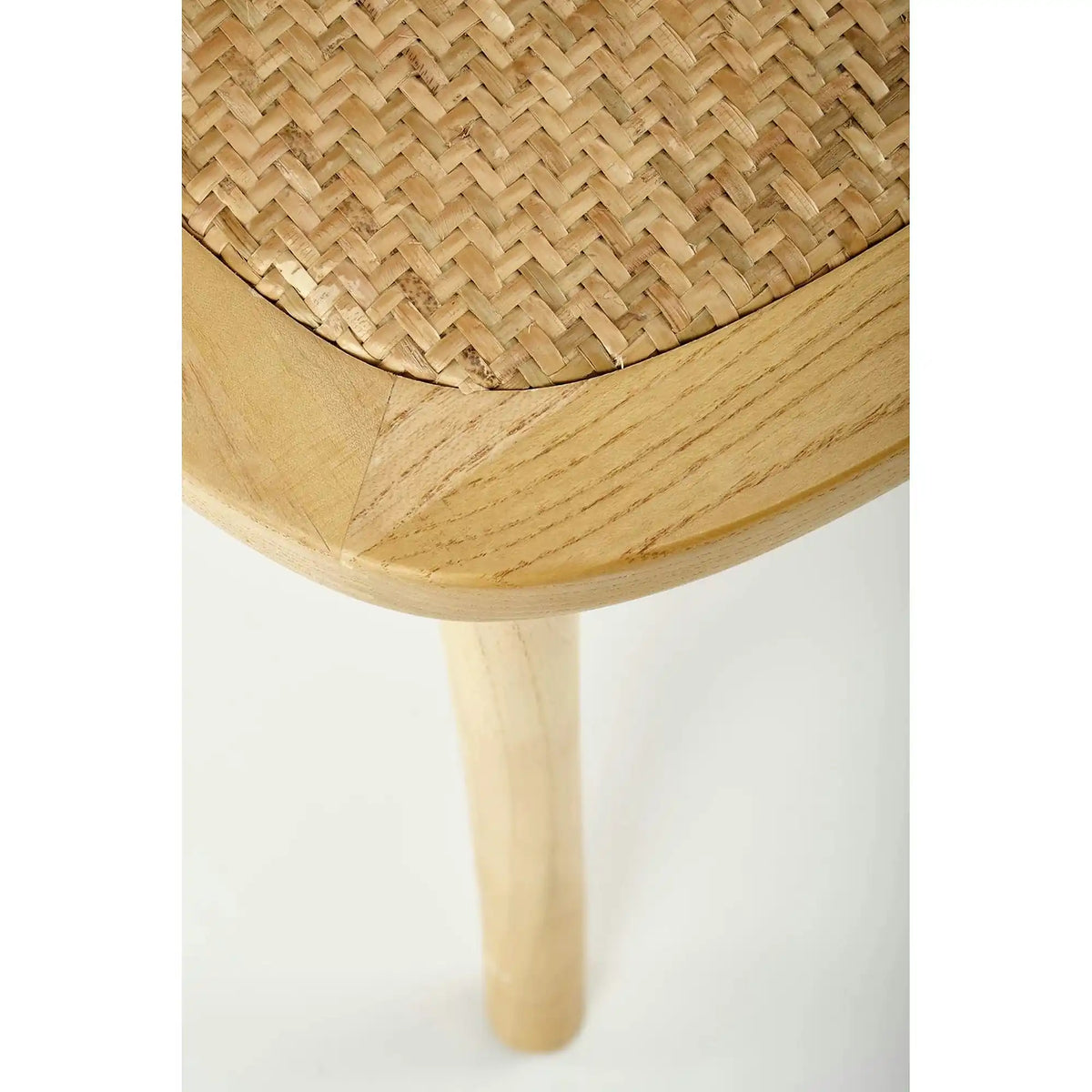 Scaun K502, stejar, ratan natural/lemn, 45x50x89 cm