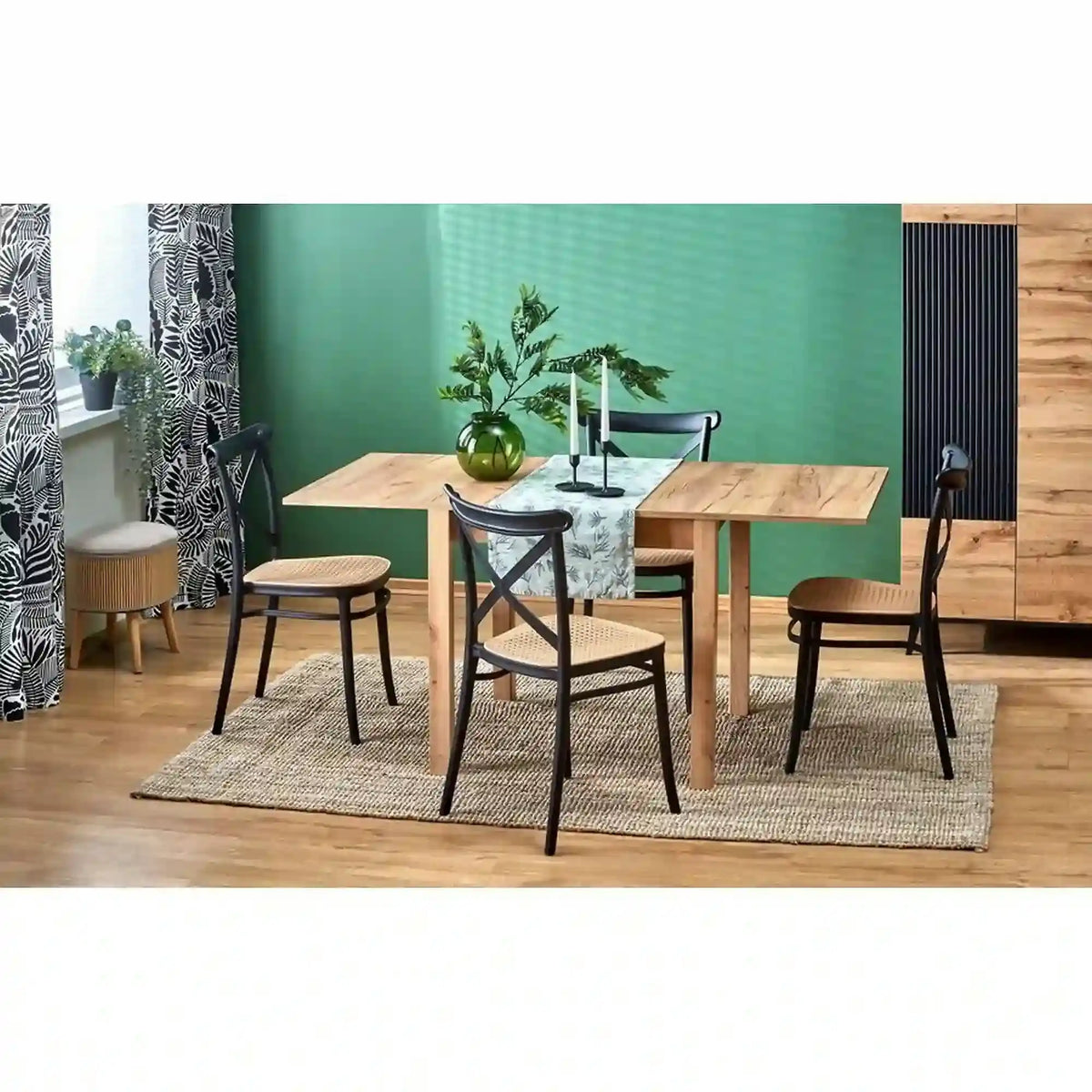 Scaun K512, maro/negru, plastic, 47x51x87 cm