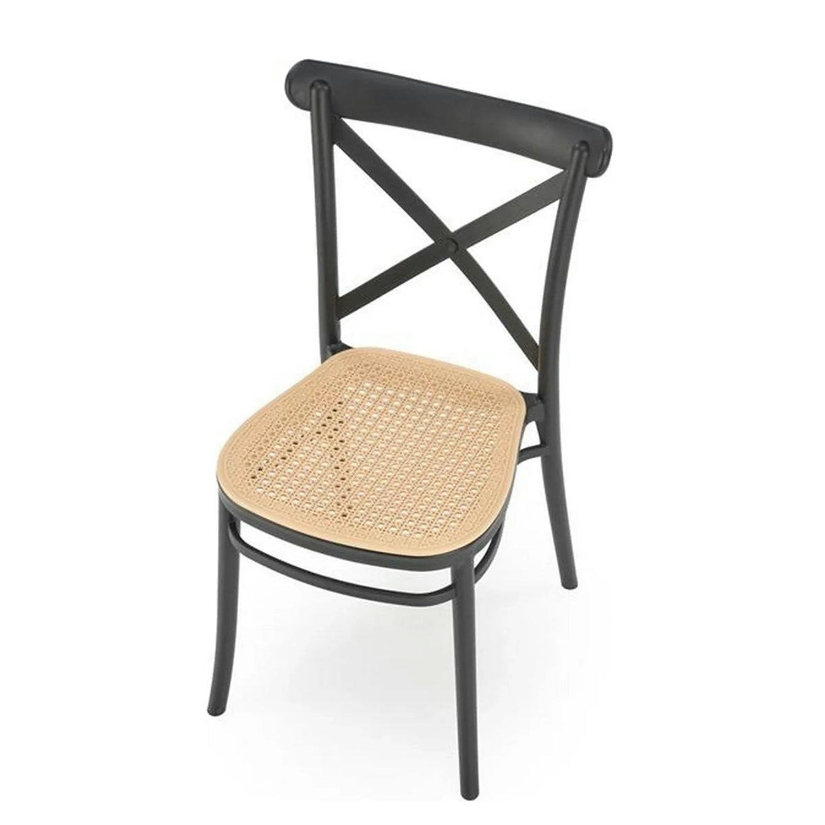Scaun K512, maro/negru, plastic, 47x51x87 cm