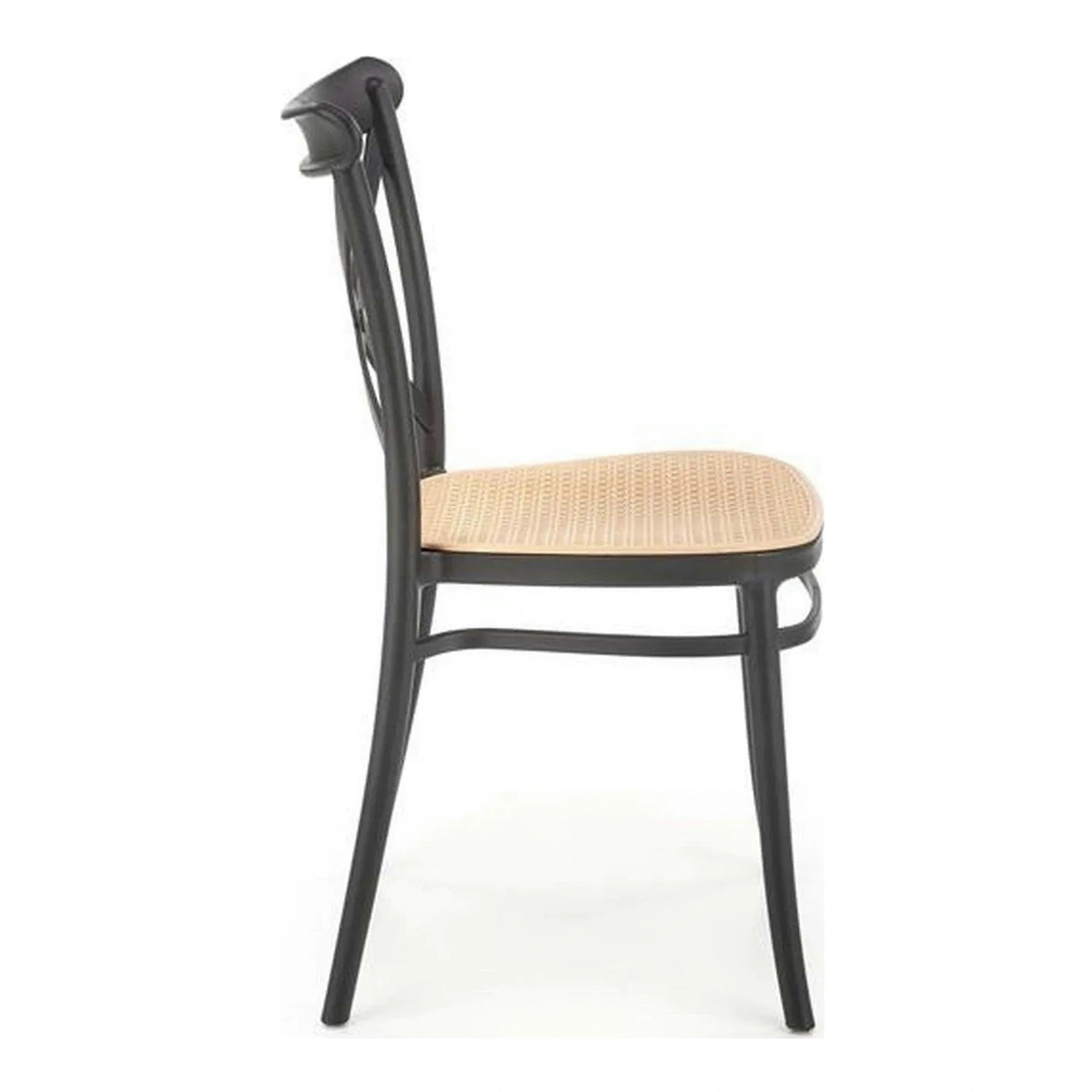 Scaun K512, maro/negru, plastic, 47x51x87 cm