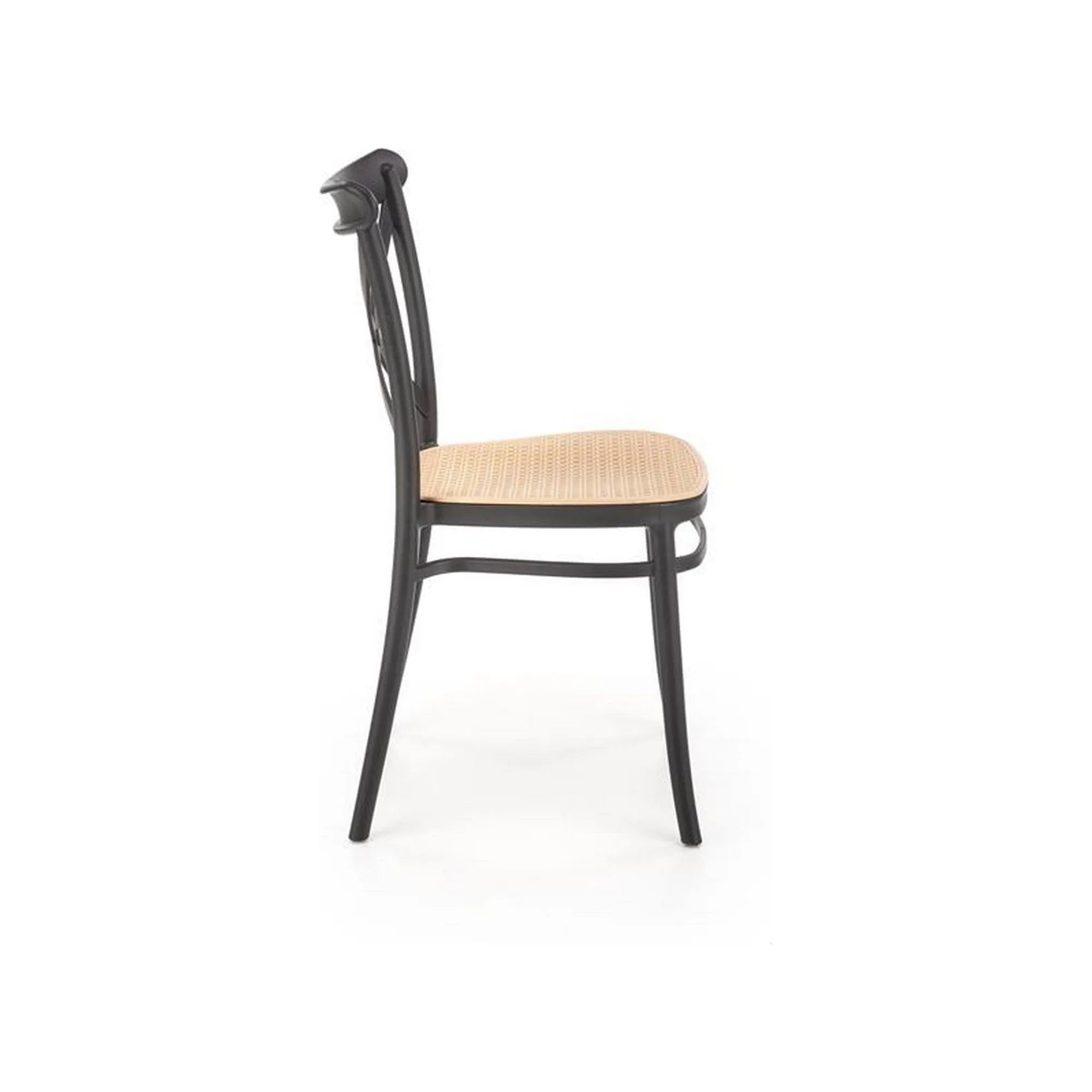 Scaun K512, maro/negru, plastic, 47x51x87 cm