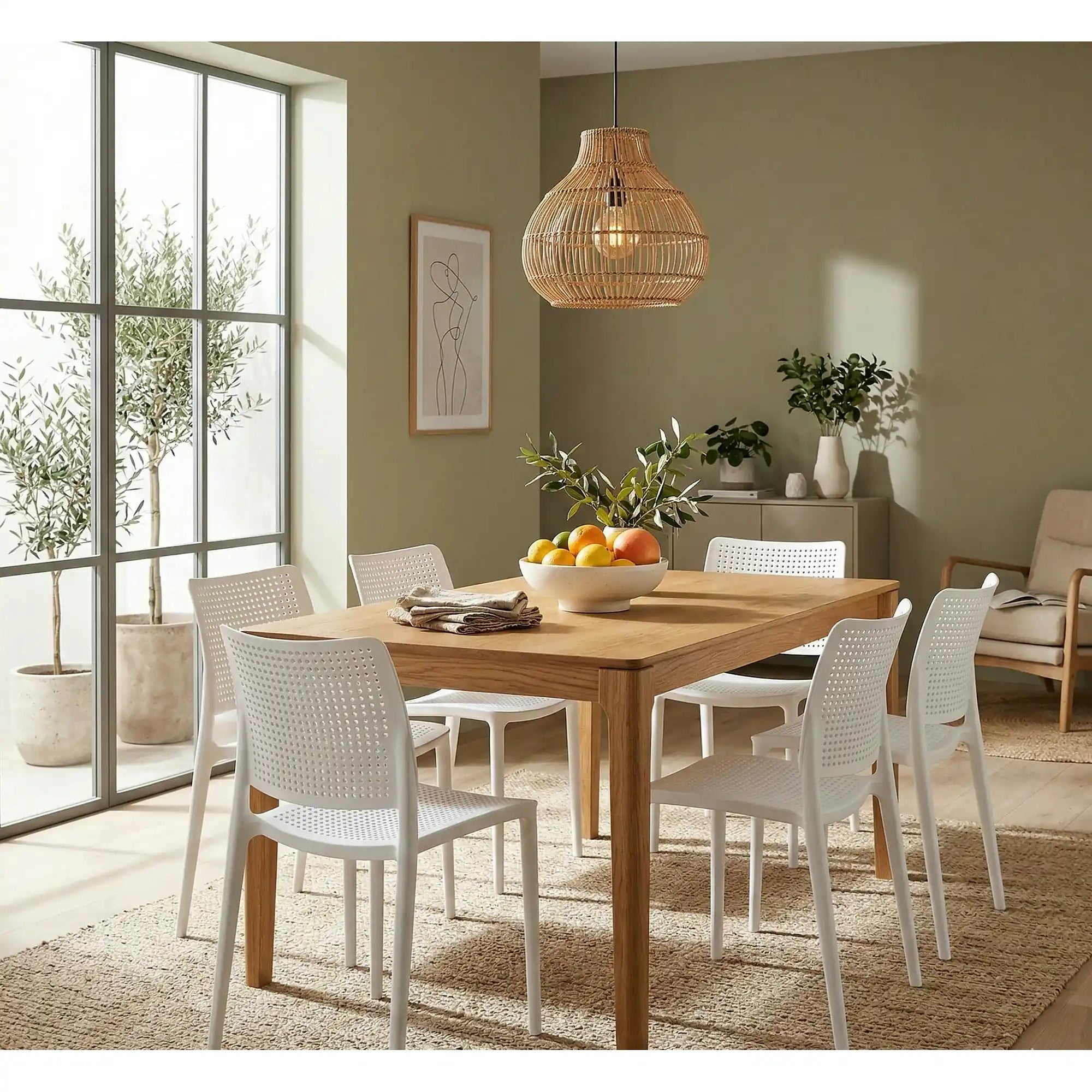 Scaun K514, alb, polipropilena, 42x55x79 cm