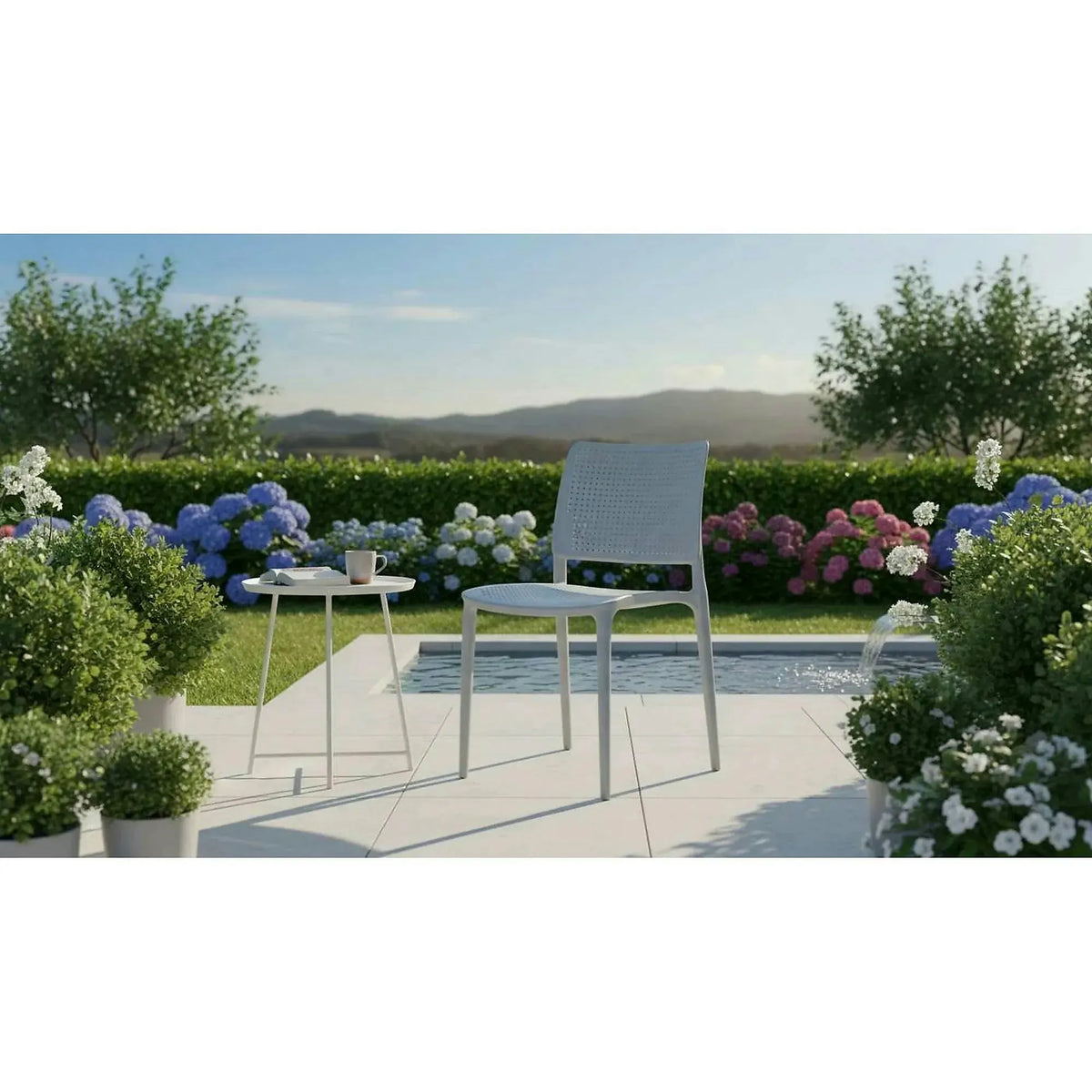 Scaun K514, albastru deschis, polipropilena, 42x55x79 cm