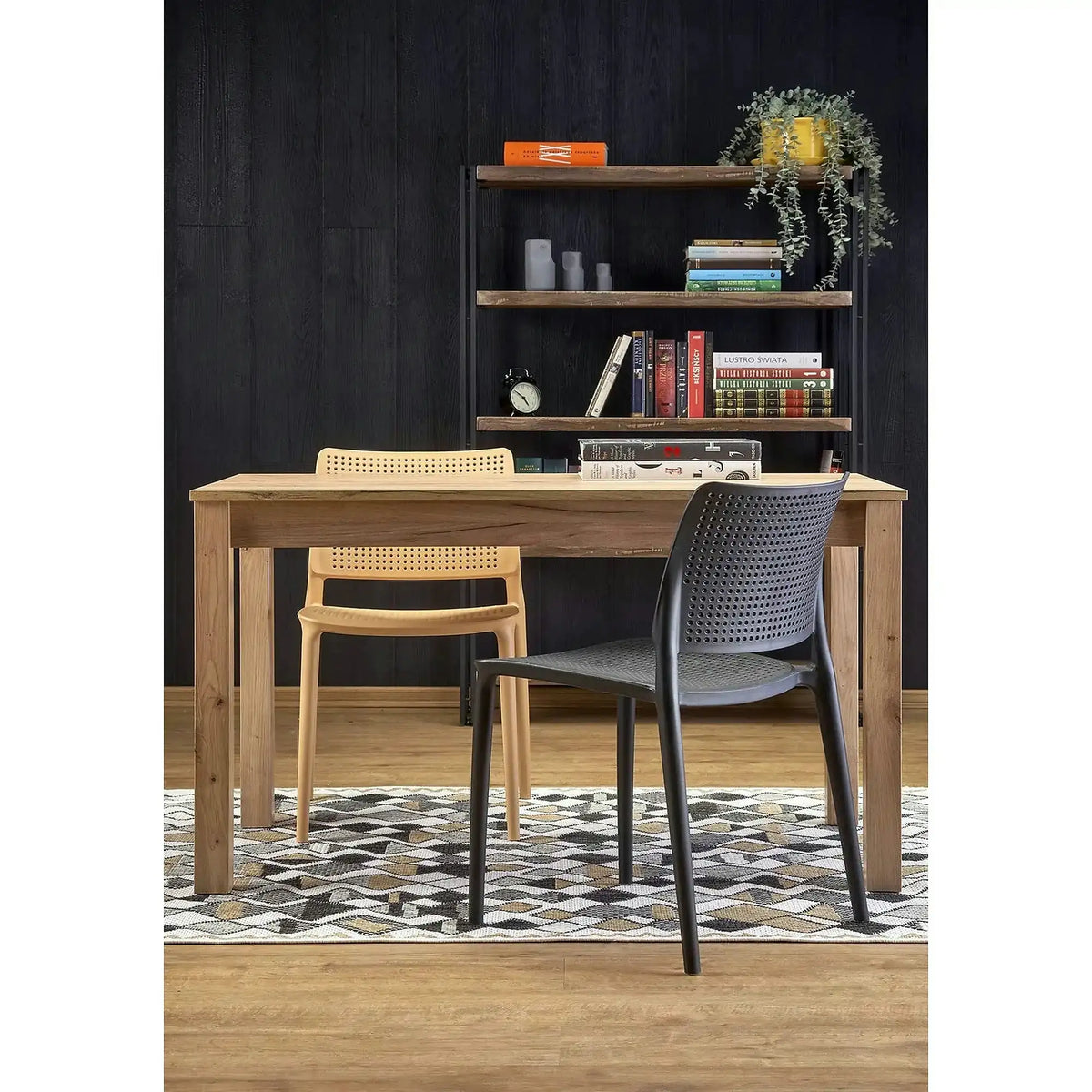 Scaun K514, negru, polipropilena, 42x55x79 cm