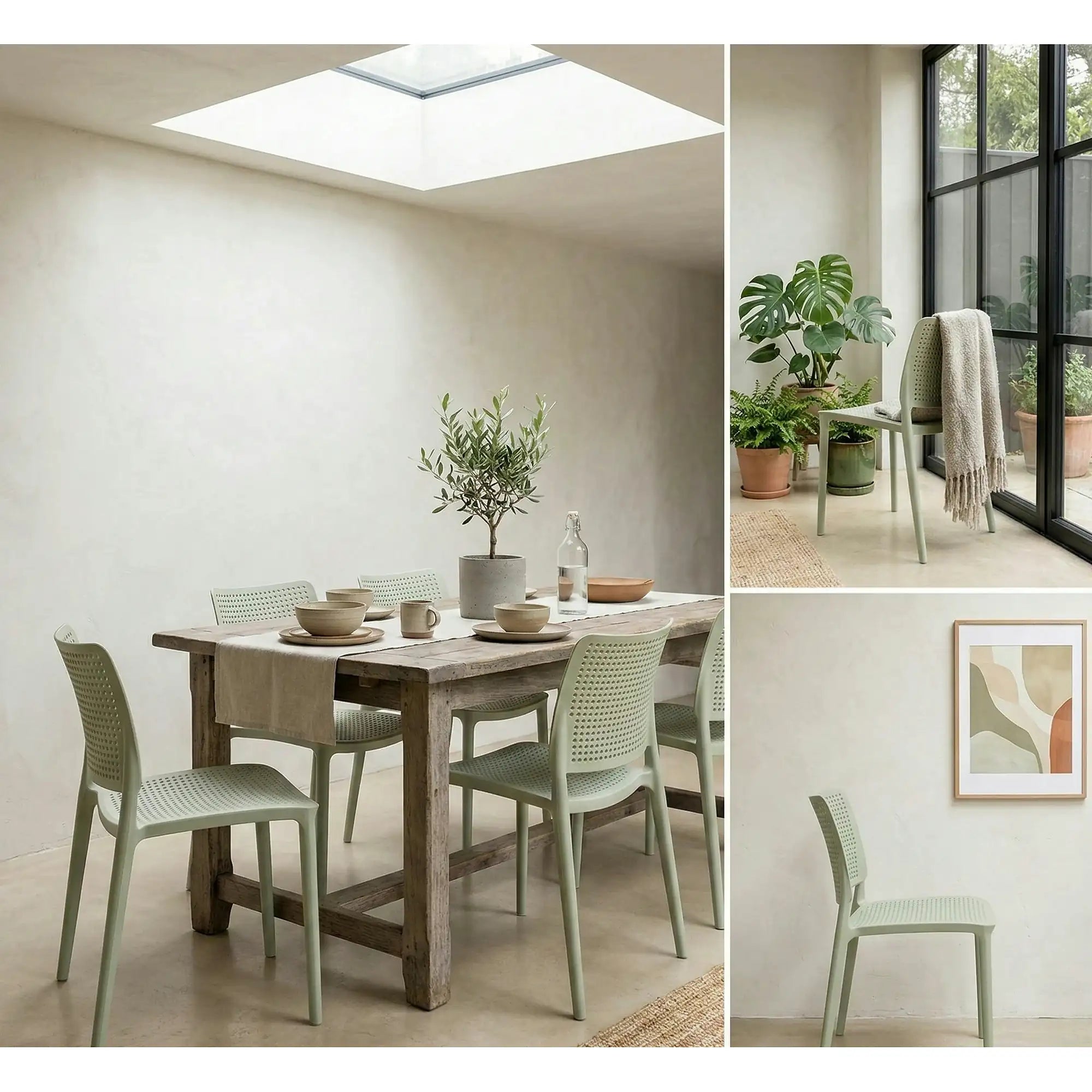 Scaun K514, verde menta, polipropilena, 42x55x79 cm