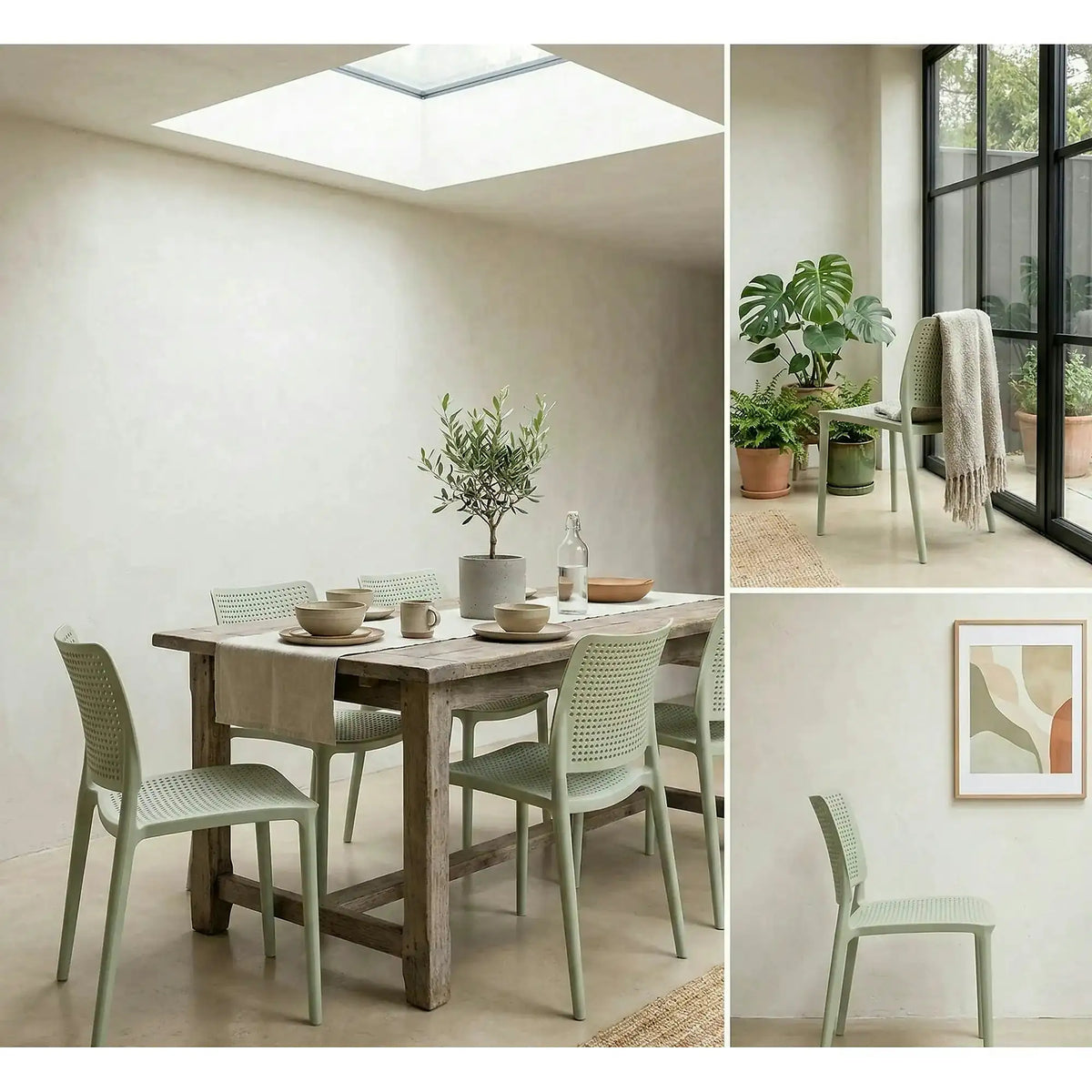 Scaun K514, verde menta, polipropilena, 42x55x79 cm
