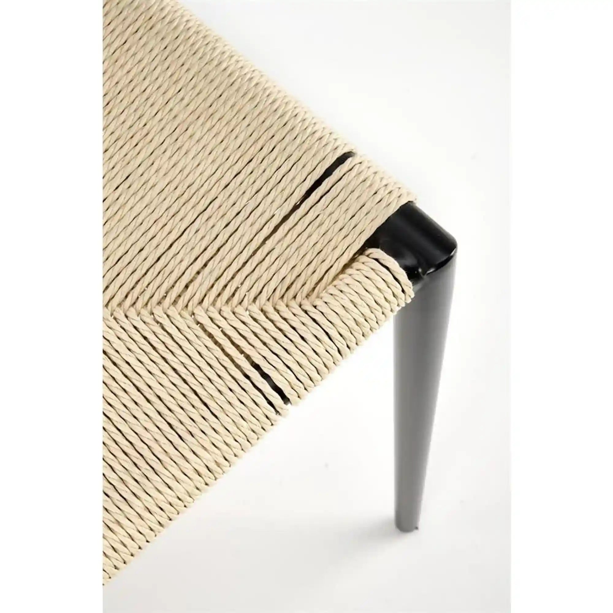 Scaun K515, bej/negru, sfoara/metal, 51x52x72 cm