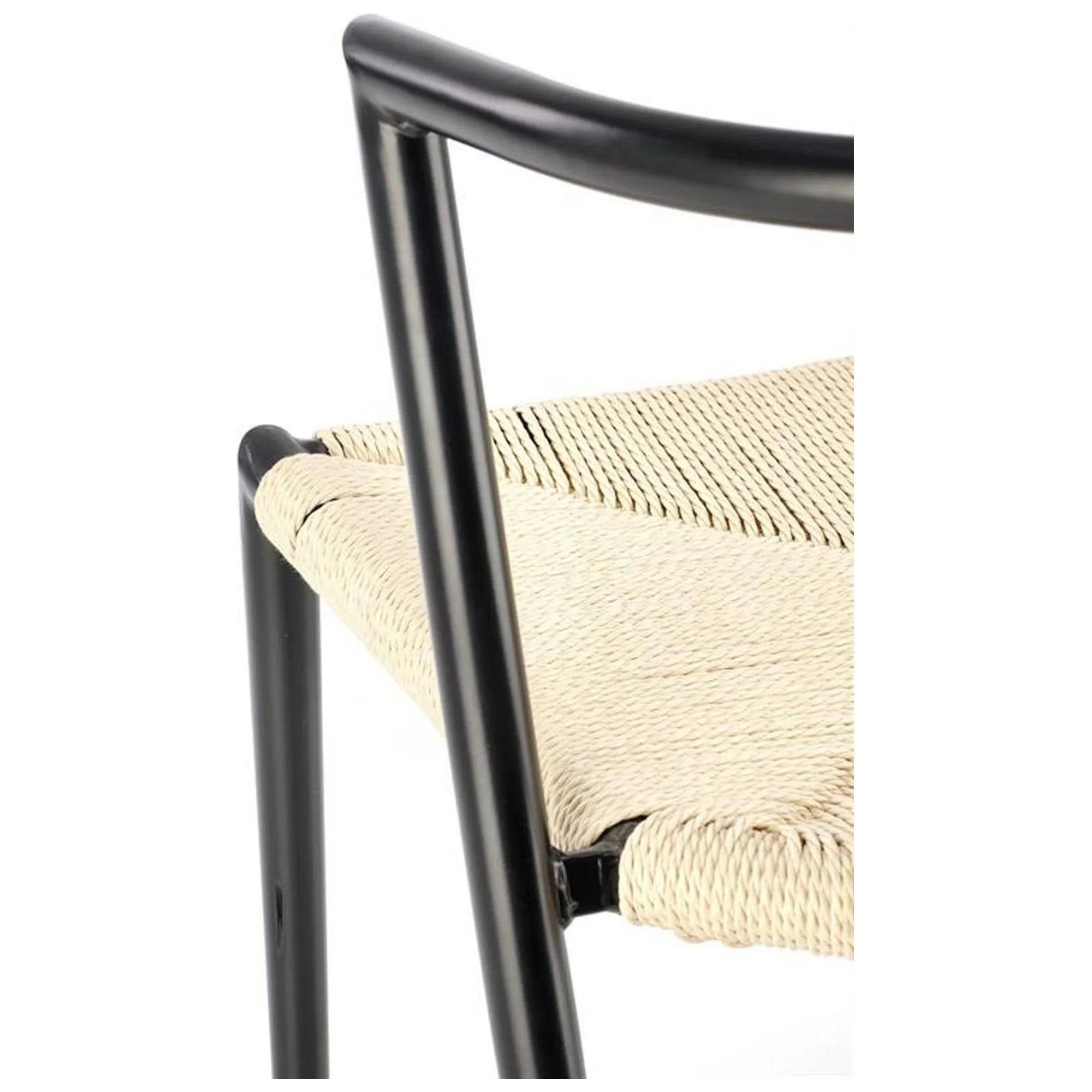 Scaun K515, bej/negru, sfoara/metal, 51x52x72 cm