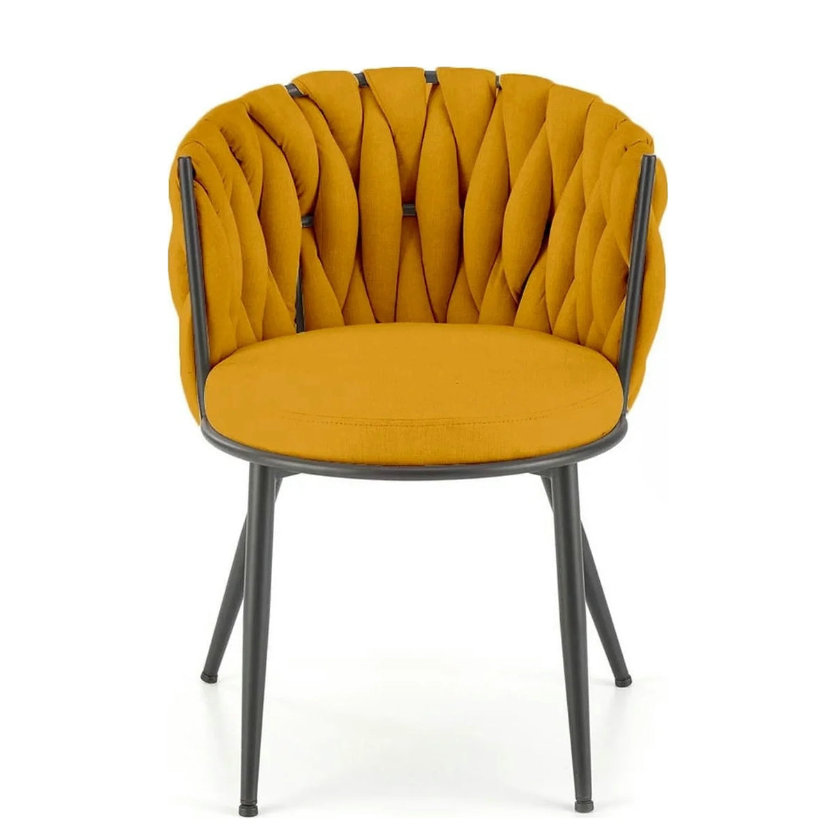 Scaun K516, galben/negru, stofa clasica/metal, 57x60x79 cm