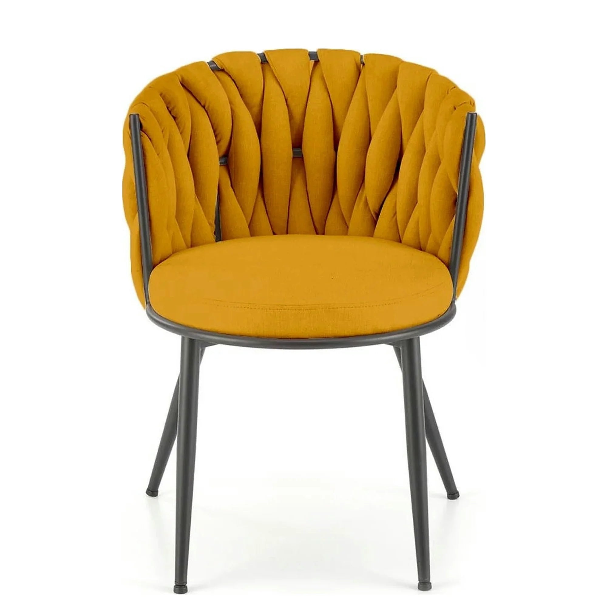 Scaun K516, galben/negru, stofa clasica/metal, 57x60x79 cm