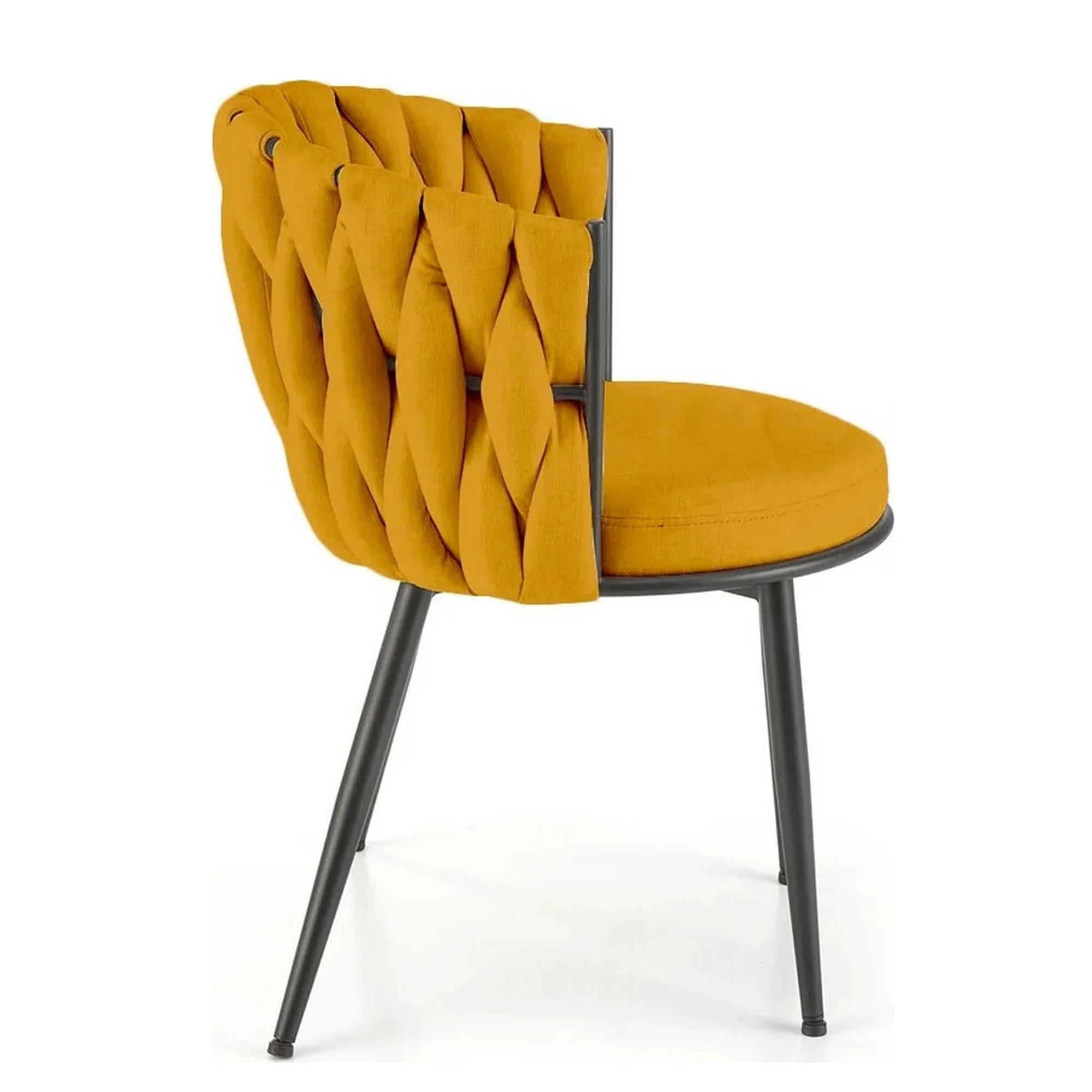 Scaun K516, galben/negru, stofa clasica/metal, 57x60x79 cm