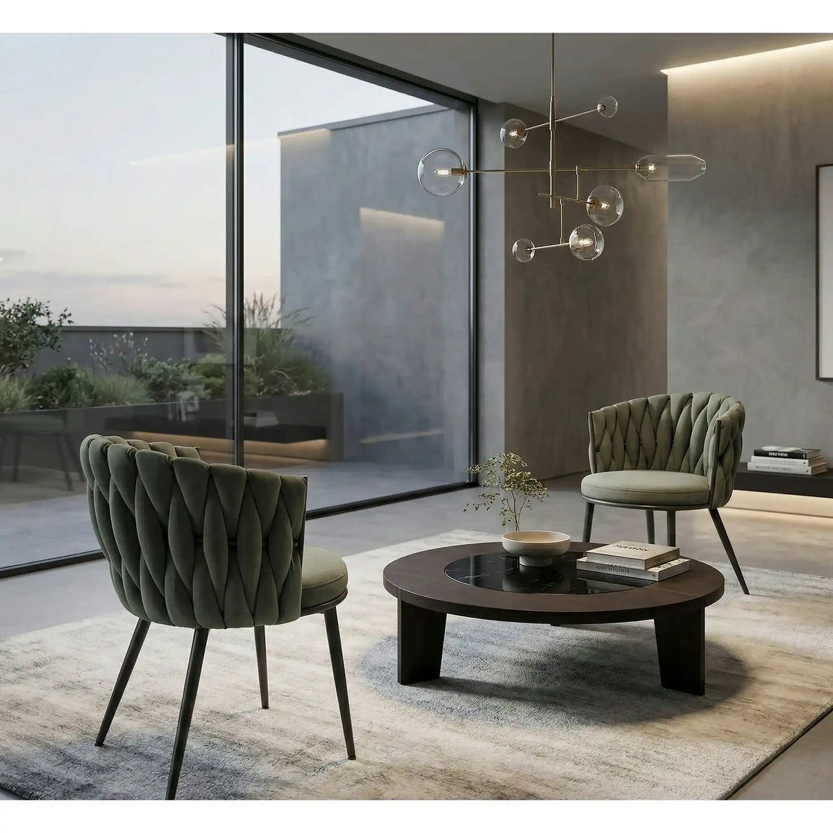 Scaun K516, verde/negru, stofa clasica/metal, 57x60x79 cm