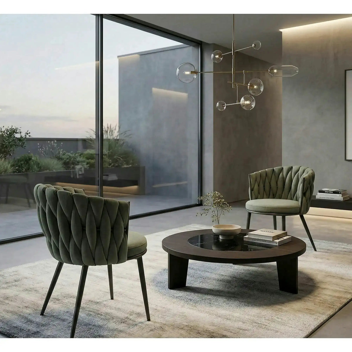 Scaun K516, verde/negru, stofa clasica/metal, 57x60x79 cm