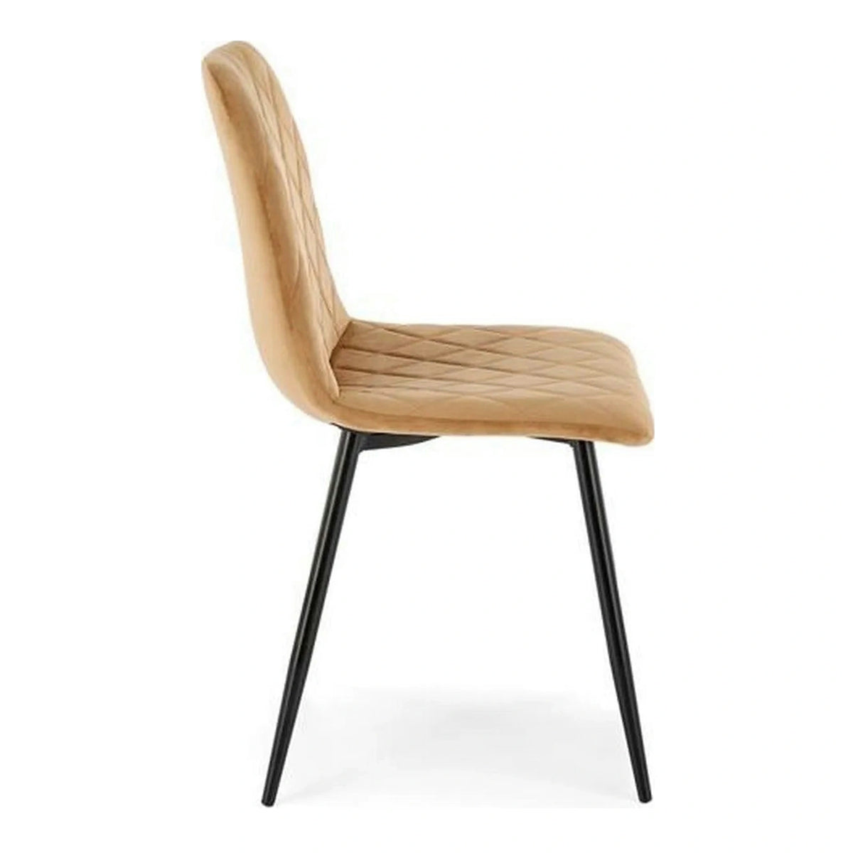 Scaun K525, bej/negru, stofa catifelata/metal, 45x55x89 cm