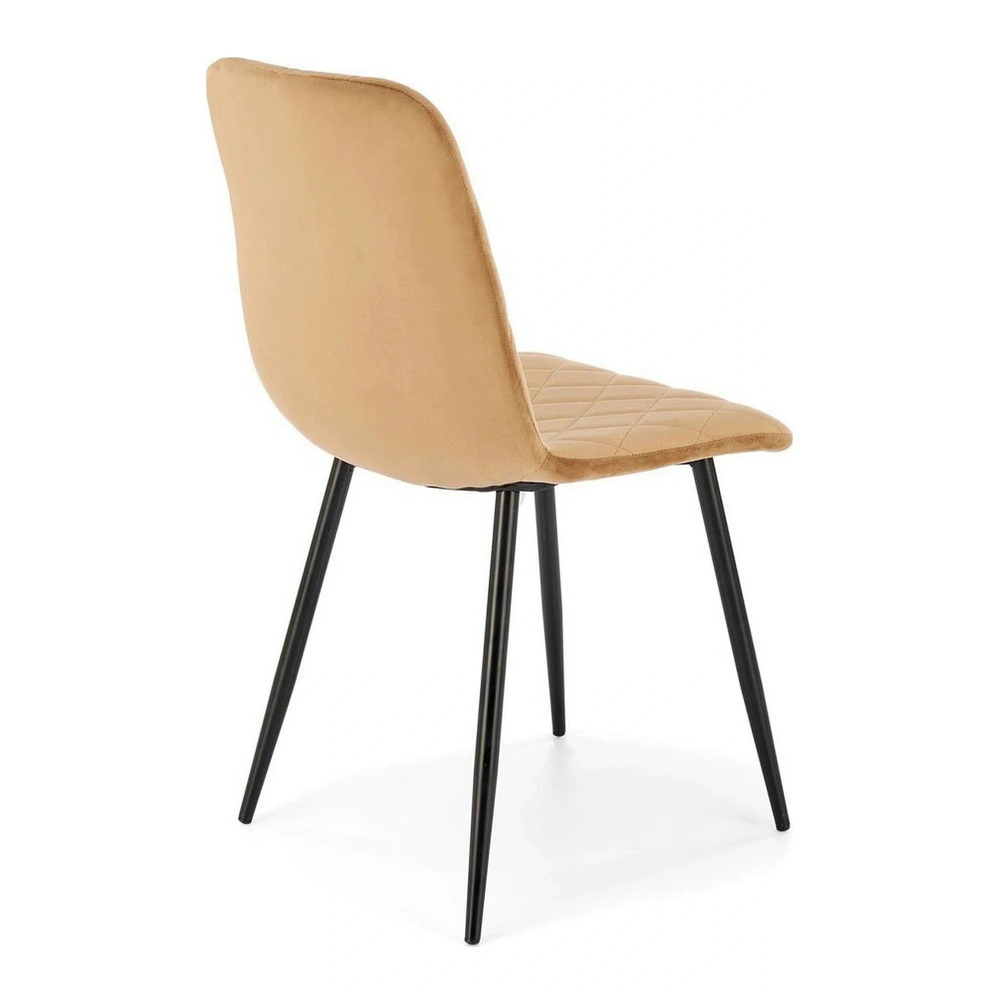 Scaun K525, bej/negru, stofa catifelata/metal, 45x55x89 cm
