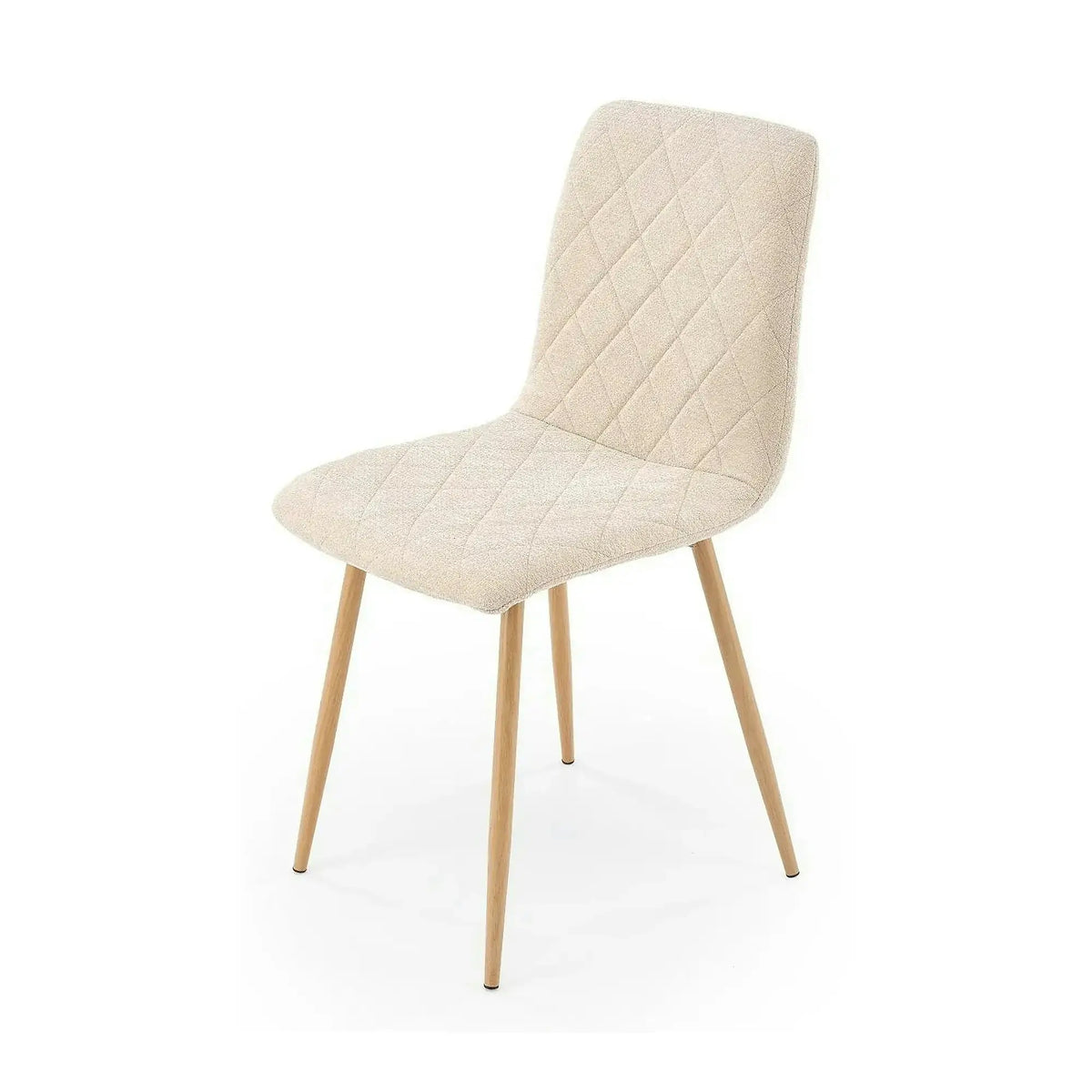 Scaun K525, bej/stejar, stofa/metal, 45x55x89 cm