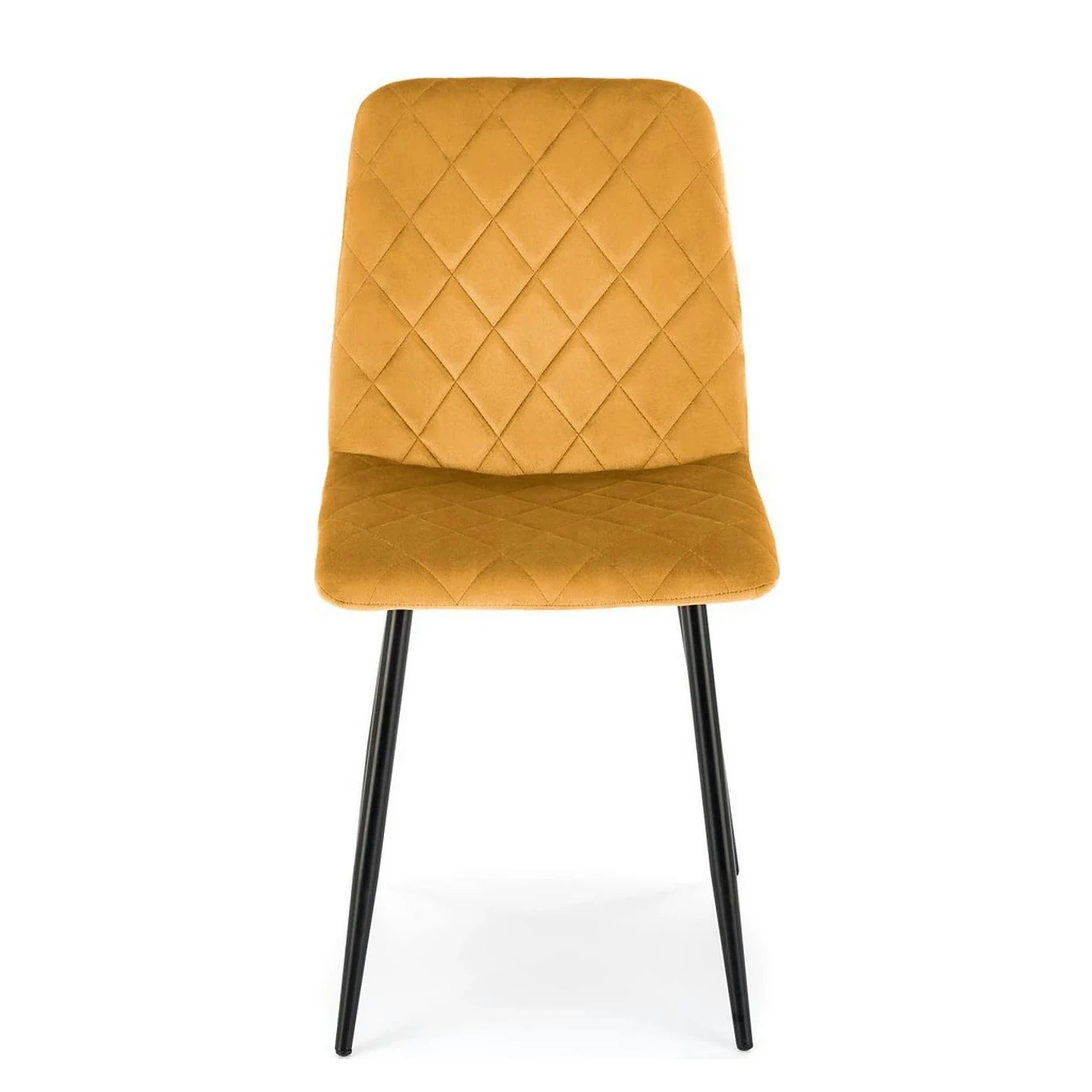 Scaun K525, galben/negru, stofa catifelata/metal, 45x55x89 cm