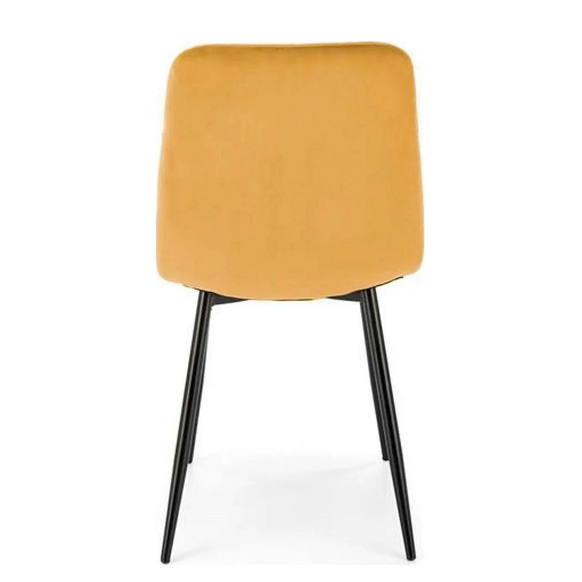 Scaun K525, galben/negru, stofa catifelata/metal, 45x55x89 cm