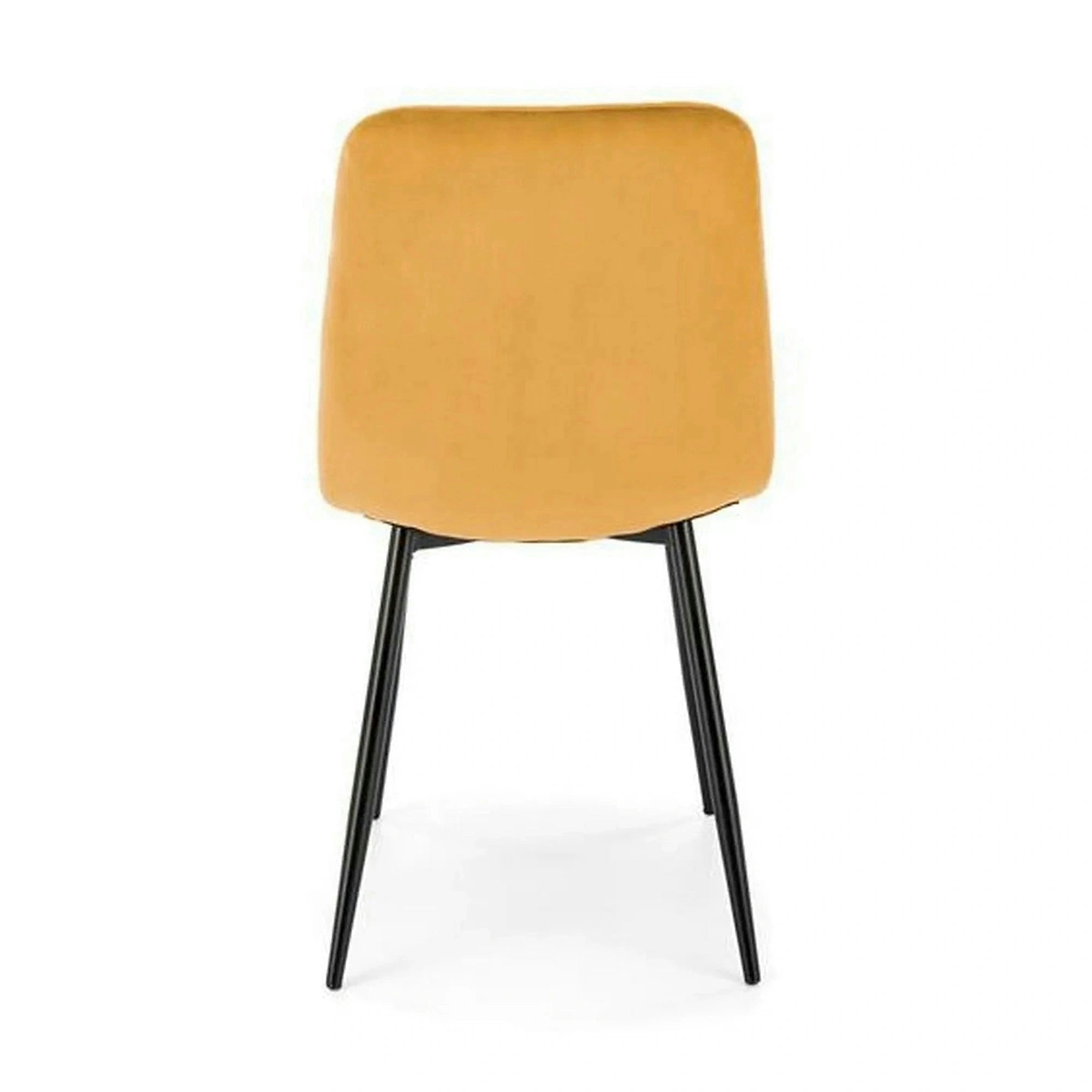 Scaun K525, galben/negru, stofa catifelata/metal, 45x55x89 cm