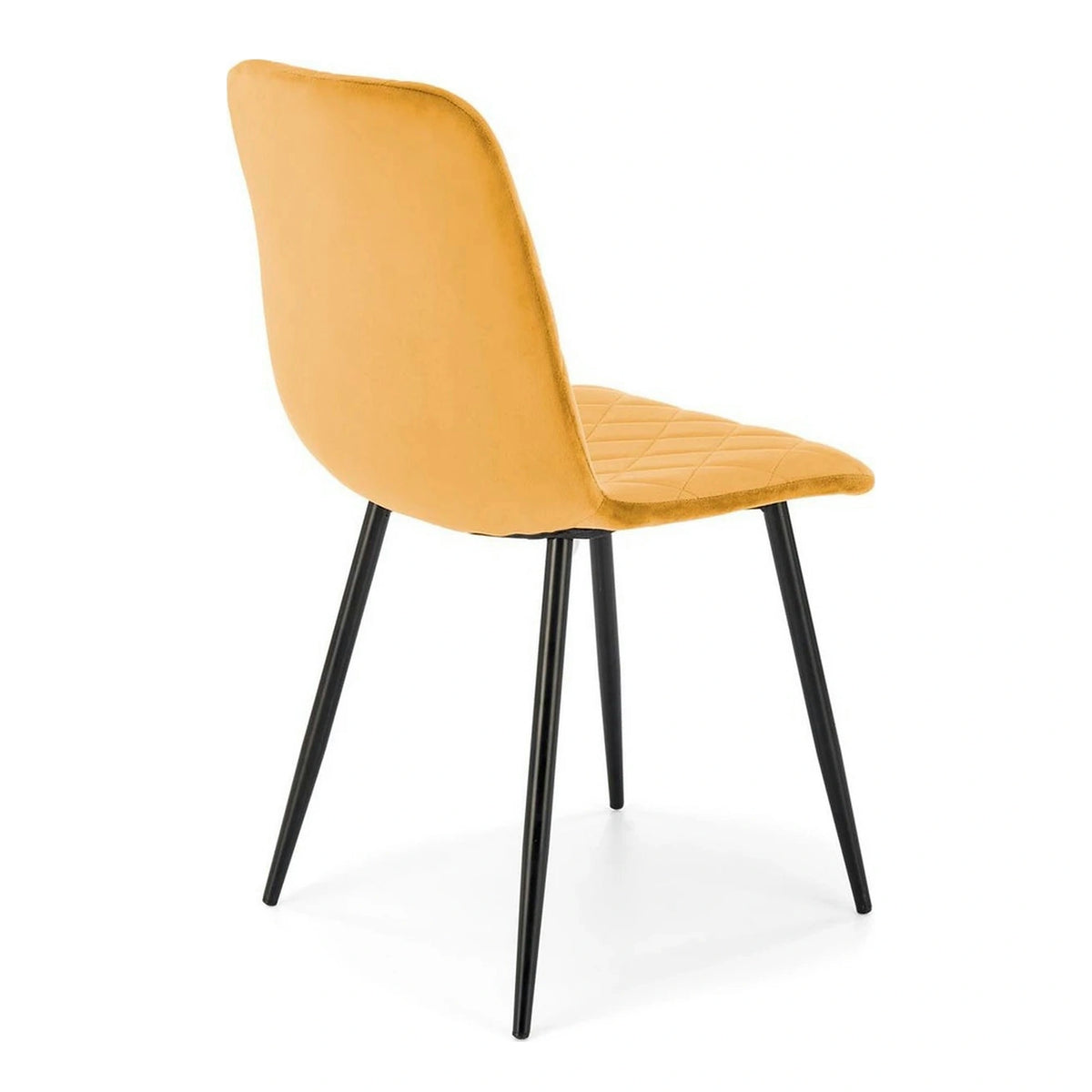 Scaun K525, galben/negru, stofa catifelata/metal, 45x55x89 cm