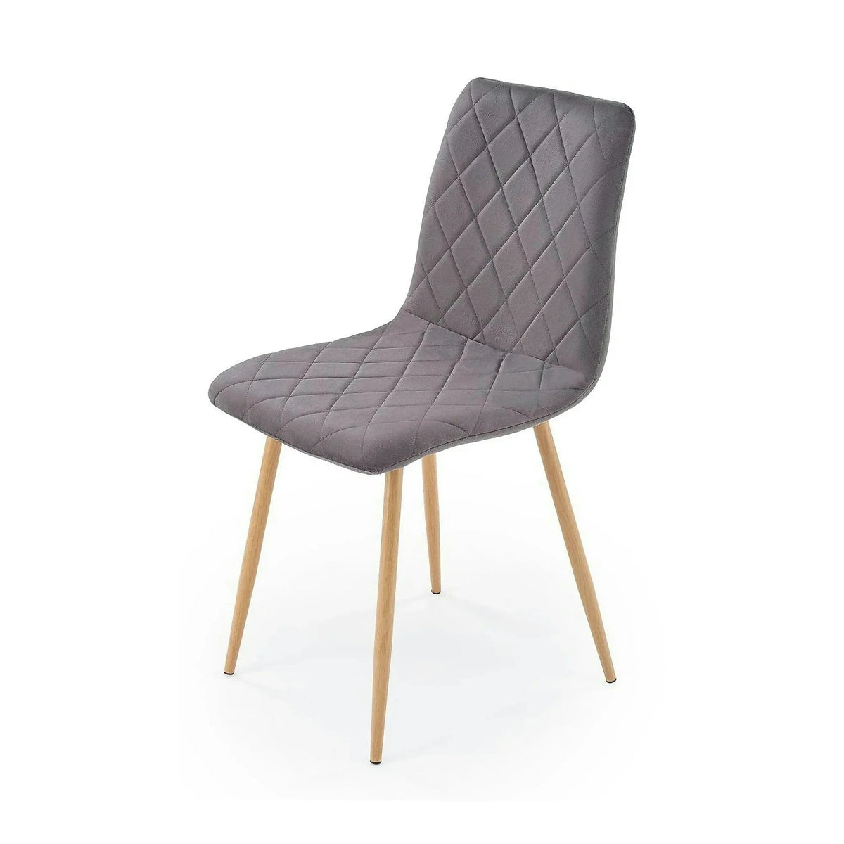 Scaun K525, gri inchis/stejar, stofa catifelata/metal, 45x55x89 cm
