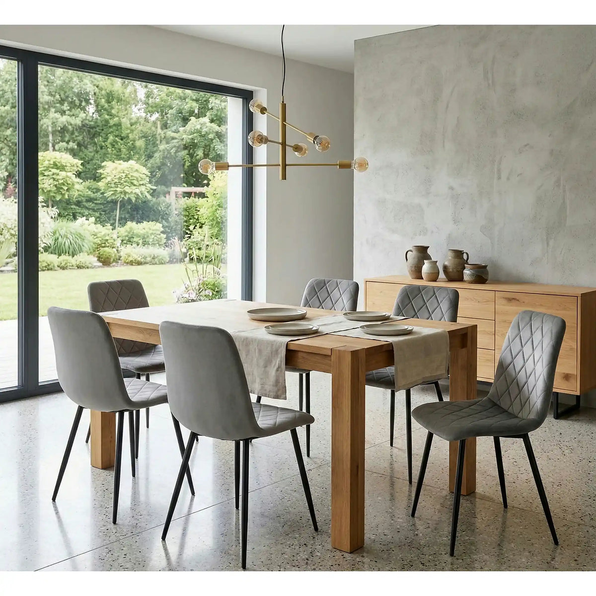Scaun K525, gri/negru, stofa catifelata/metal, 45x55x89 cm