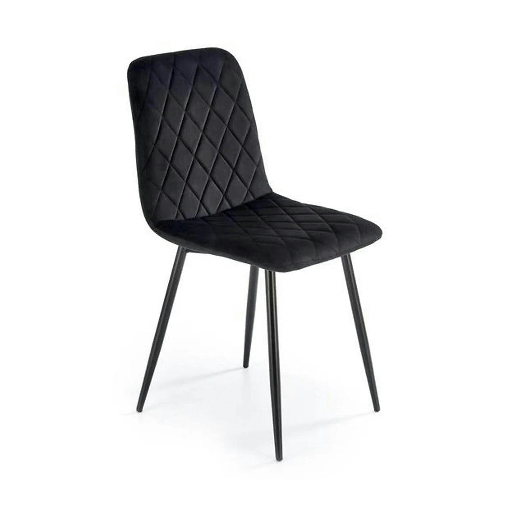 Scaun K525, negru, stofa catifelata/metal, 45x55x89 cm