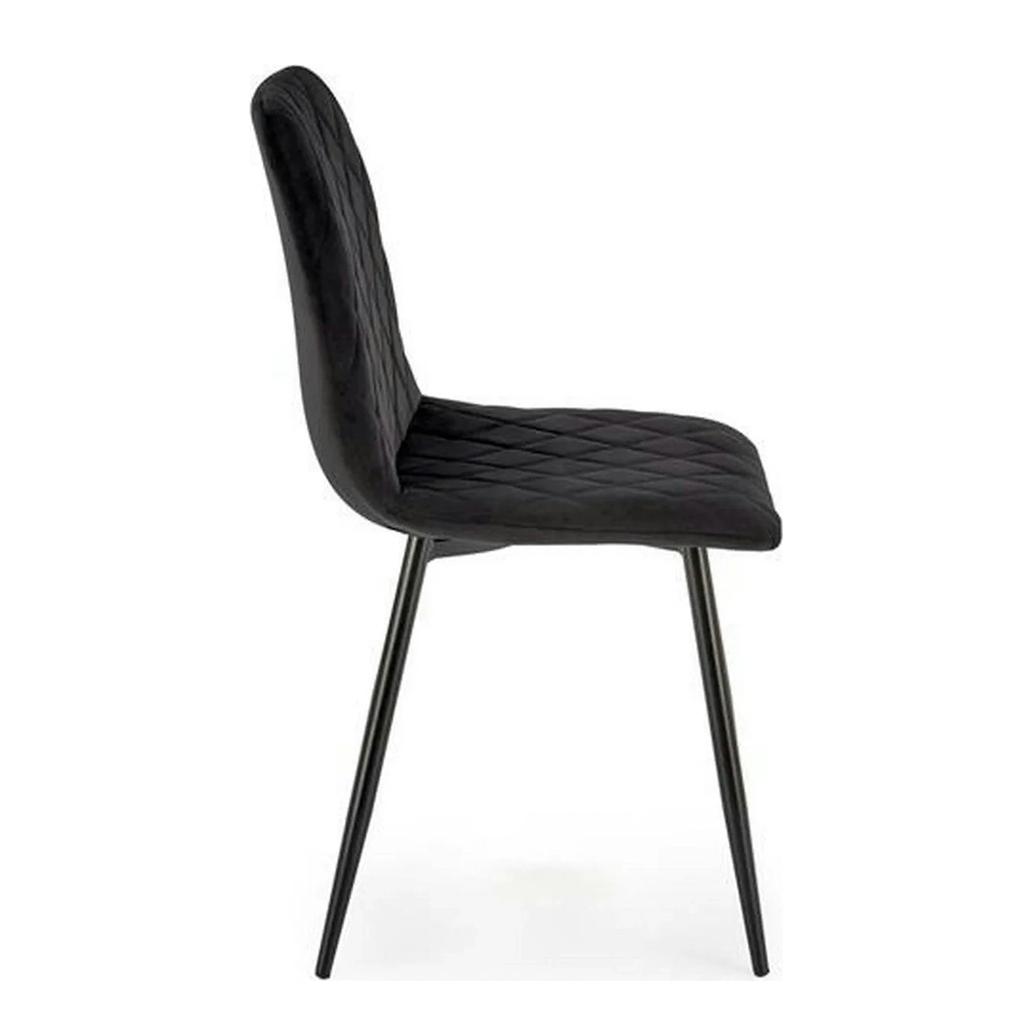 Scaun K525, negru, stofa catifelata/metal, 45x55x89 cm