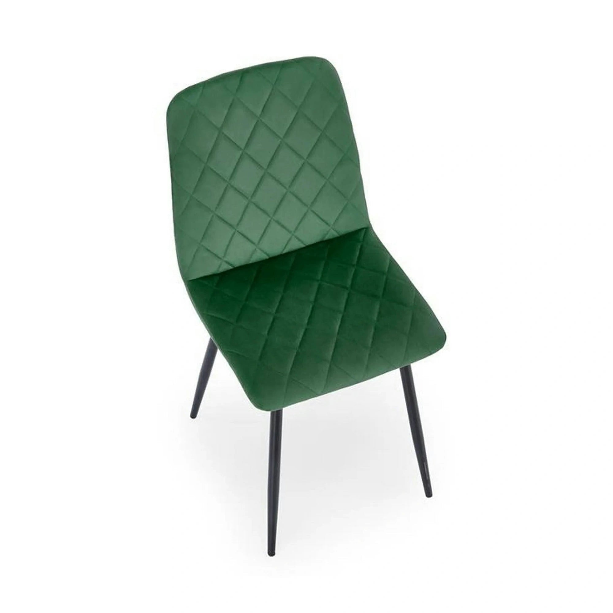 Scaun K525, verde inchis/negru, stofa catifelata/metal, 45x55x89 cm