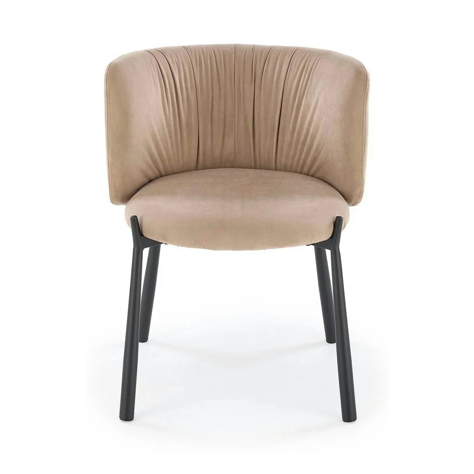 Scaun K531, bej/negru, stofa catifelata/metal, 60x58x76 cm